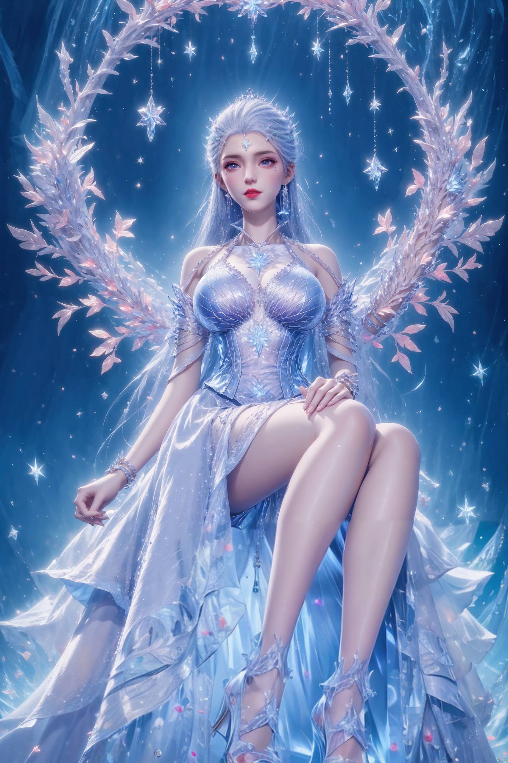 ai手机壁纸:雪女ai绘画互动素材分享