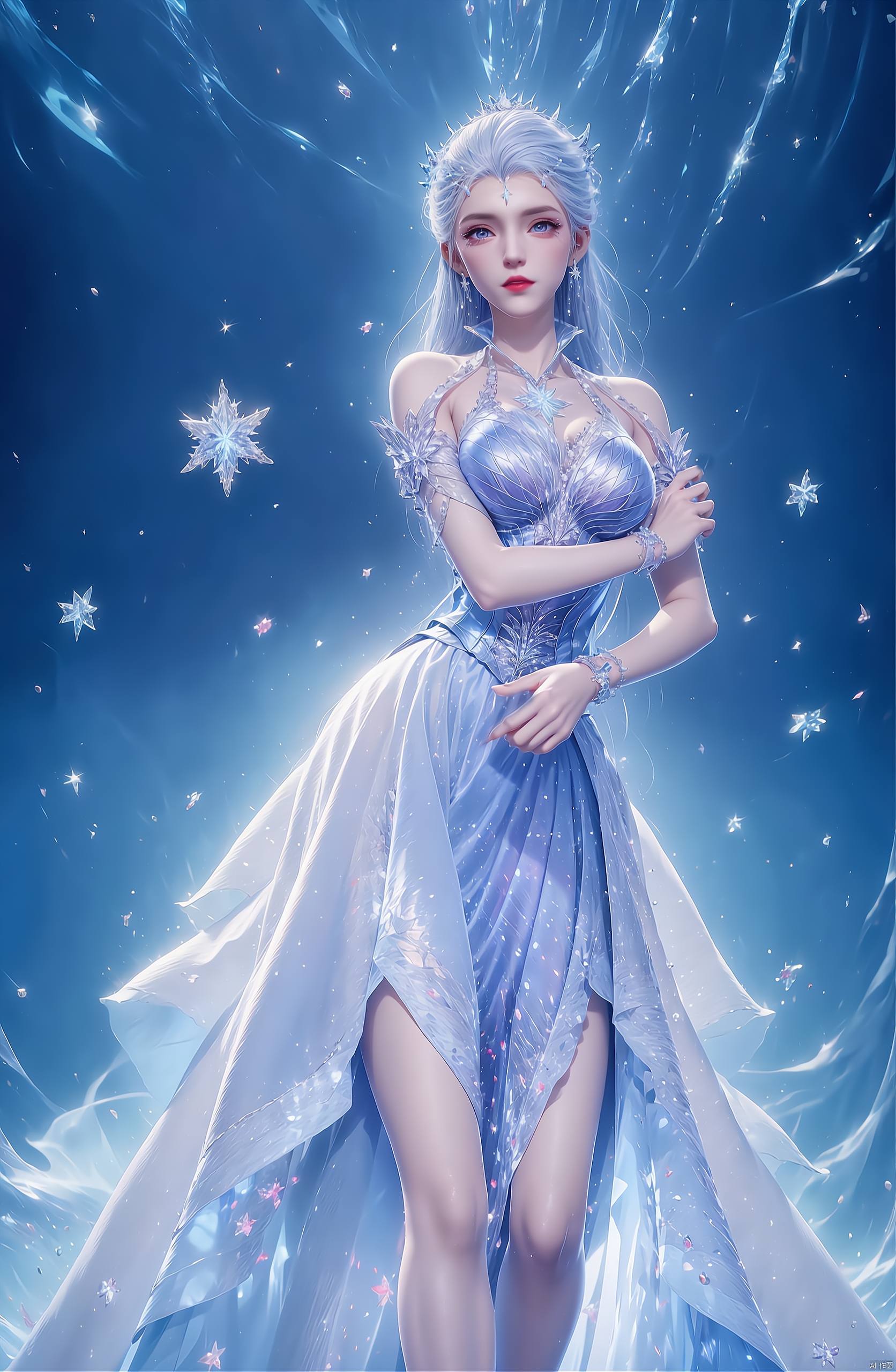 ai手机壁纸:雪女ai绘画互动素材分享