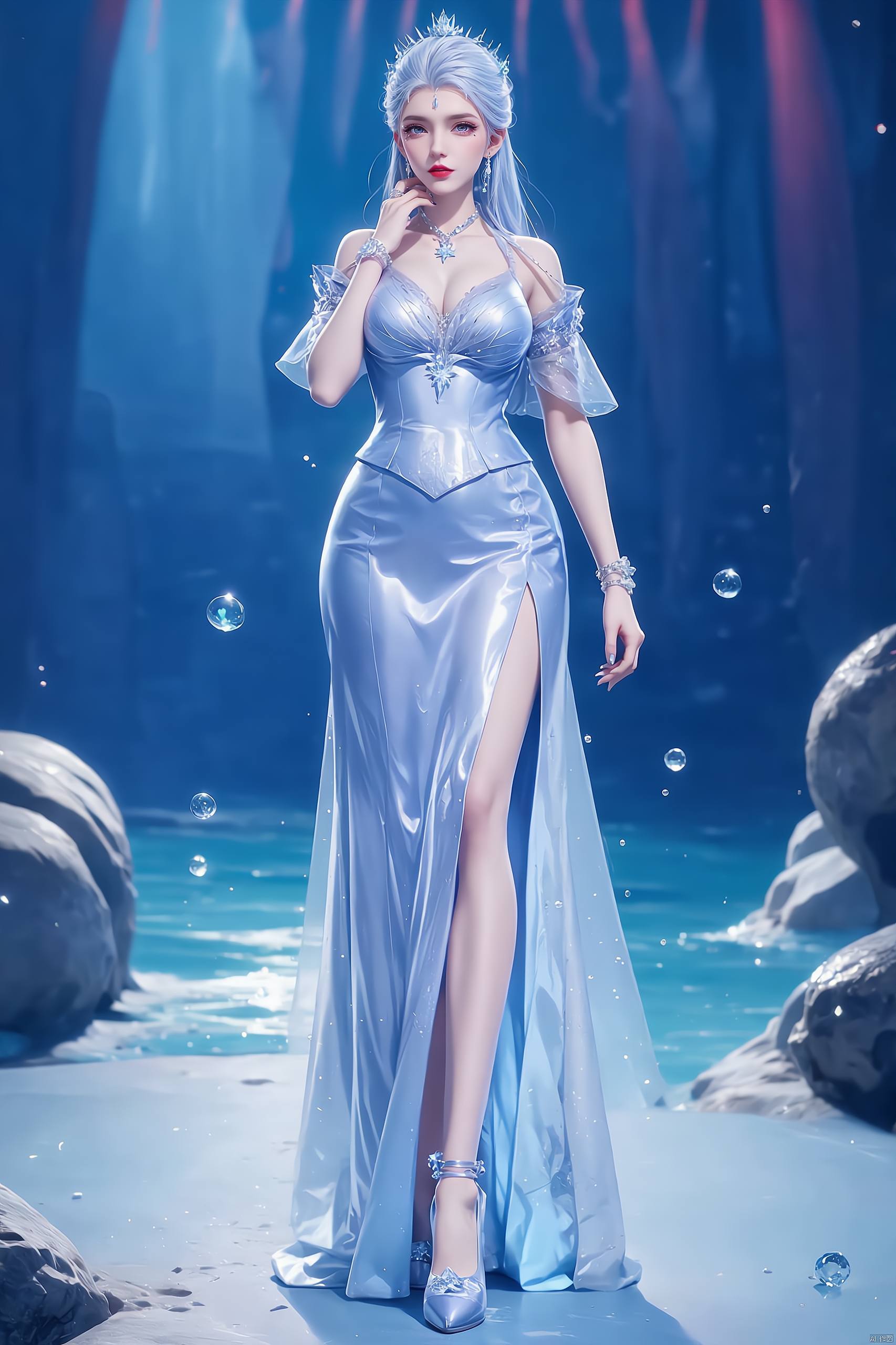 ai手机壁纸:雪女ai绘画互动素材分享