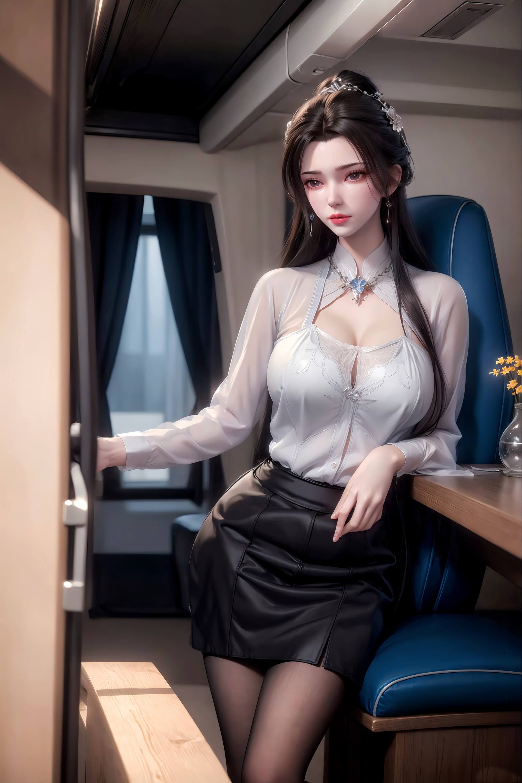 4k高清ai壁纸:李慕婉绘画姿势与动作素材分享