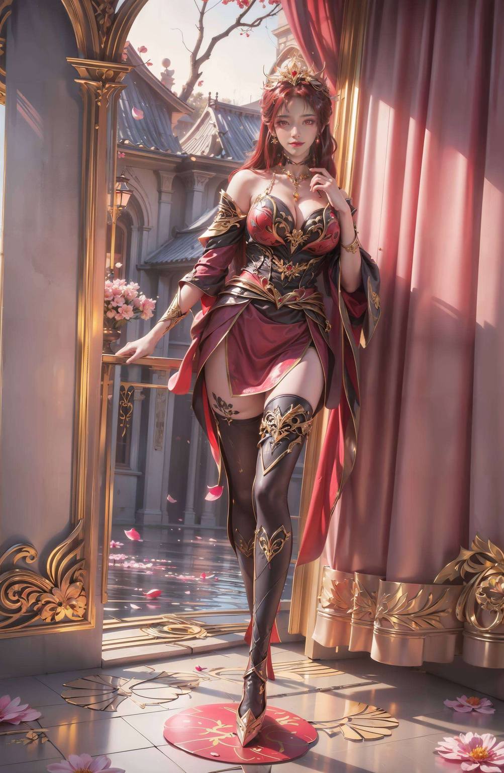 毒血夫人原型以其独特的魅力漫步于绚烂的苹果炫彩壁纸中