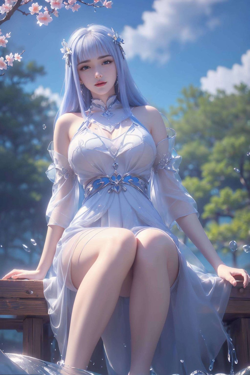 宁雨蝶的师傅玉婆婆以一袭泳装亮相这位国漫界的女神