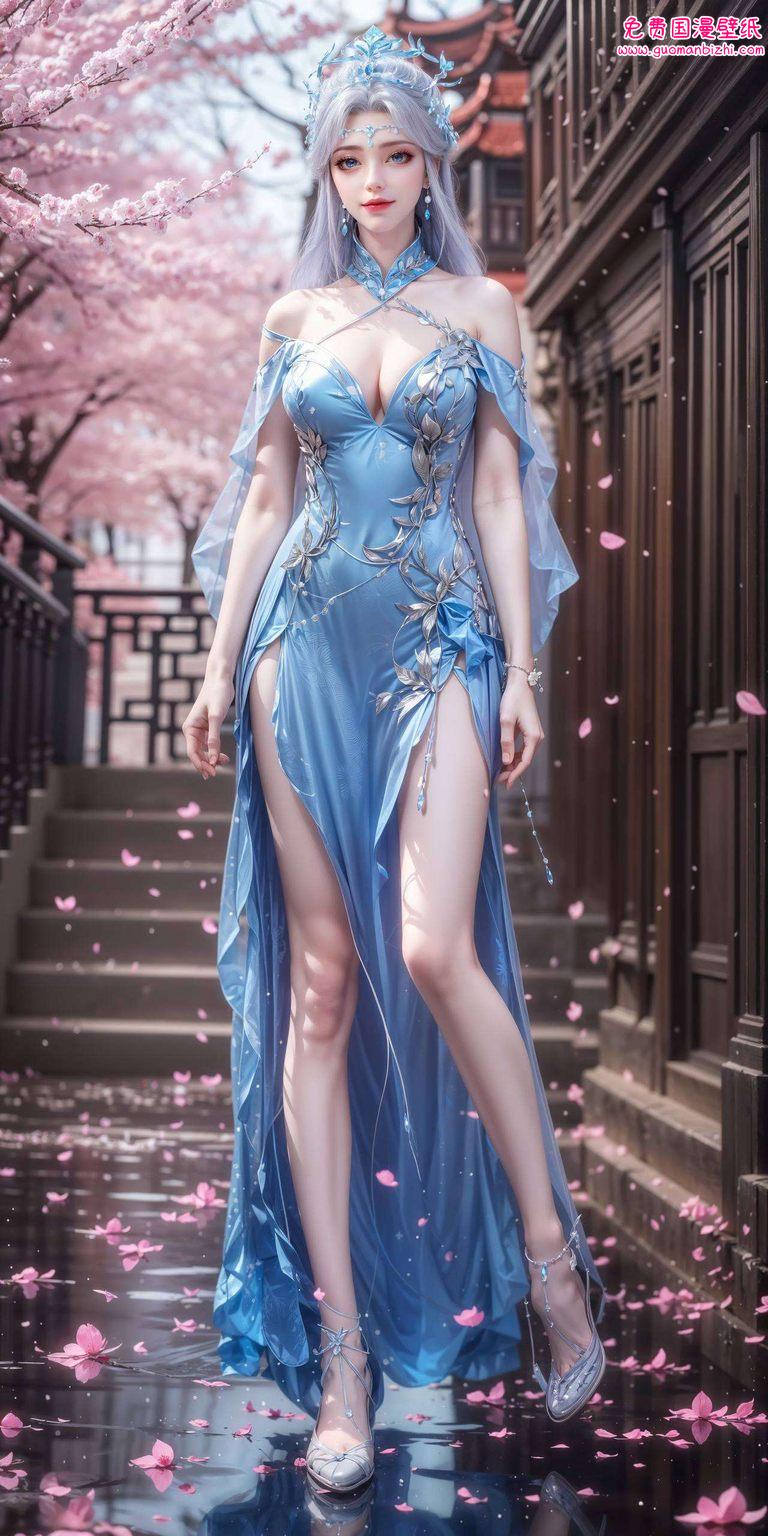 宁雨蝶如同一朵绽放的莲花在这个充满玄幻色彩的国漫世界中