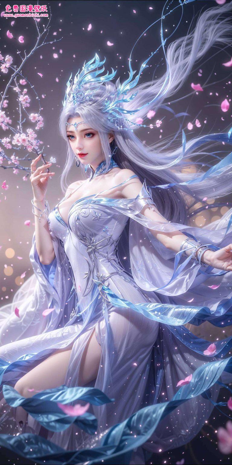 她舞动的身影在这片绚丽的光影世界里