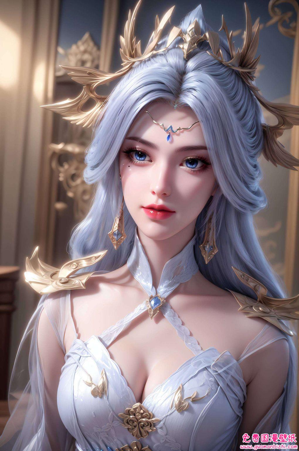 让人不禁想要将她的身影如同紫色壁纸上的国漫女神