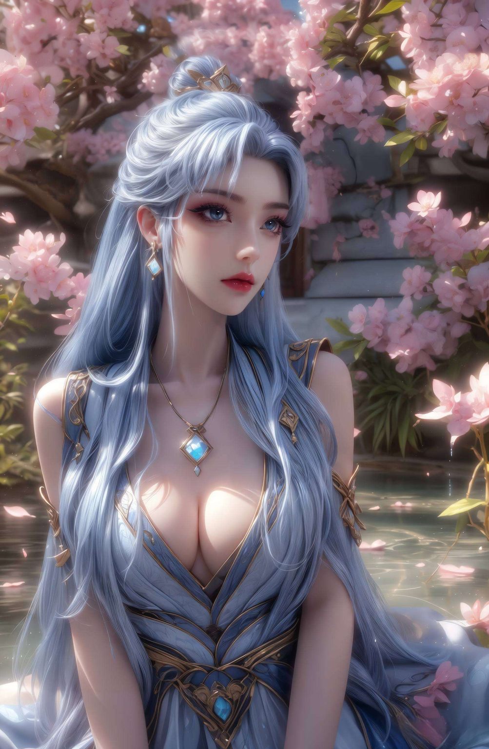 一位国漫界熠熠生辉的女神在这绚烂如梦的炫彩壁纸世界里