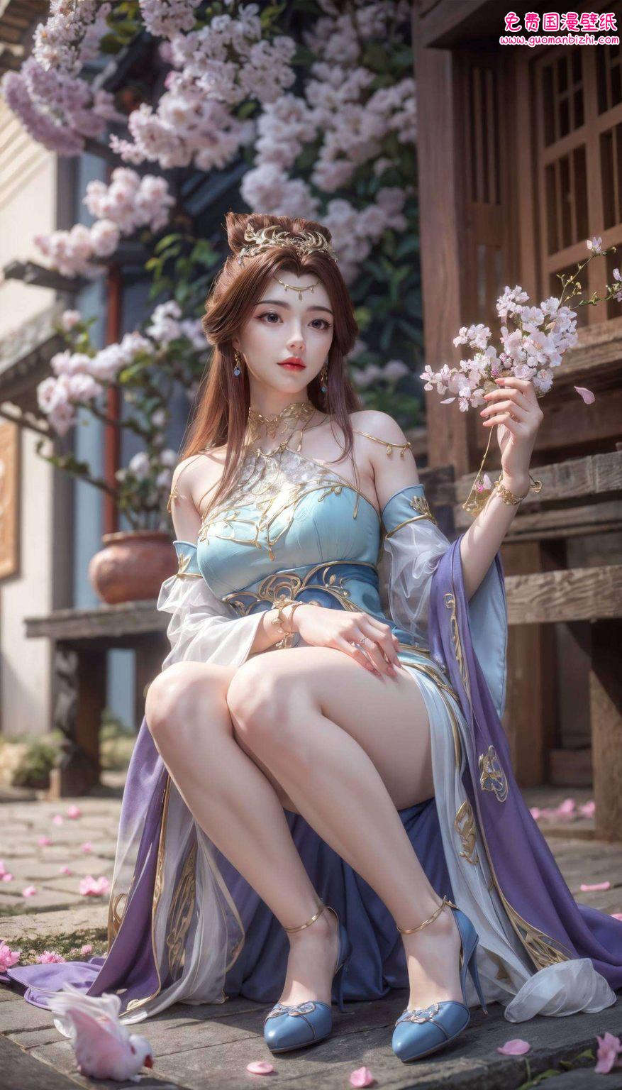 那款名为“百炼成神苏灵韵电脑壁纸”的紫色壁纸是对国漫女神们无尽魅力的展现