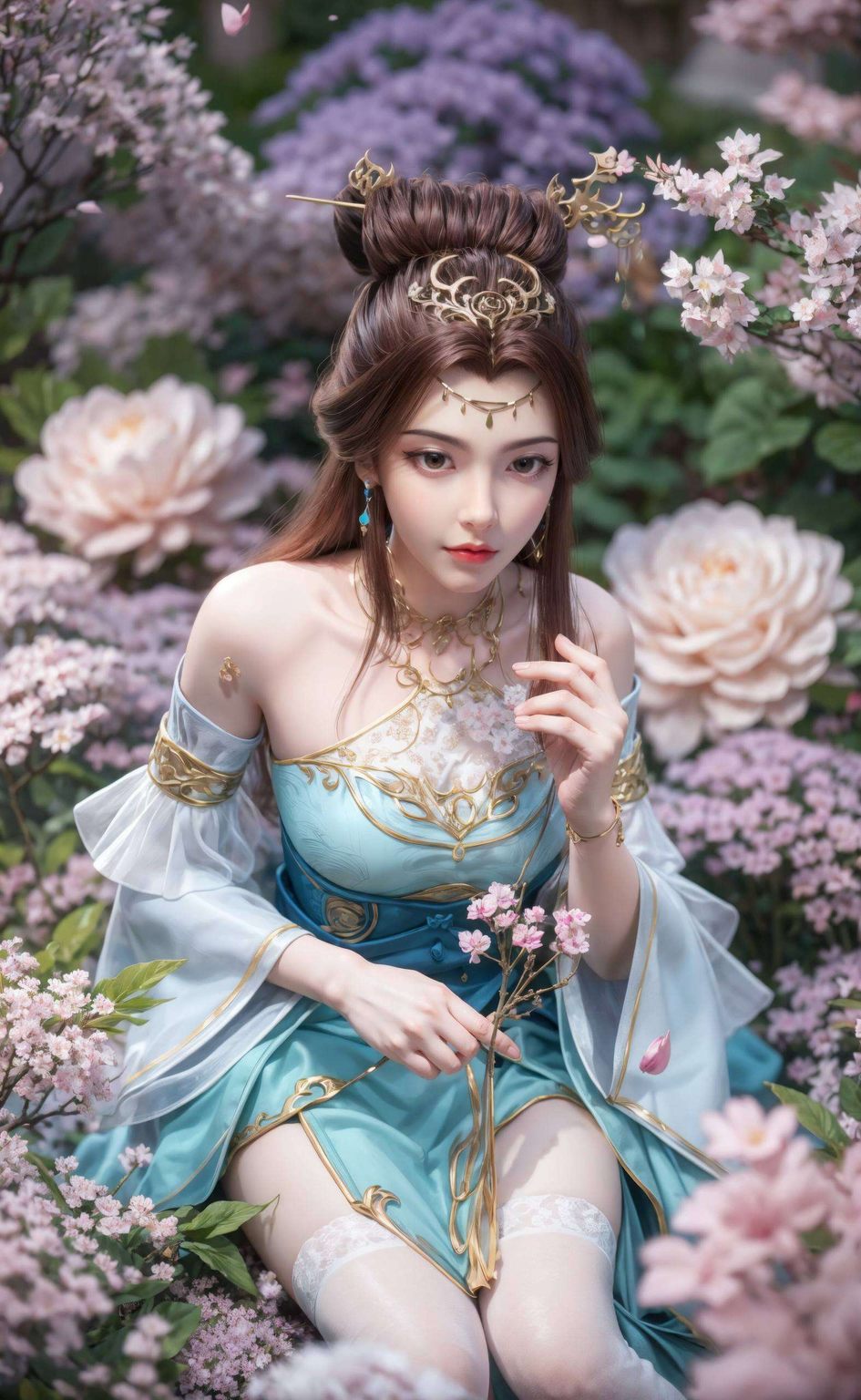 苏灵韵如同一朵绽放的莲花在绚烂的动漫世界里