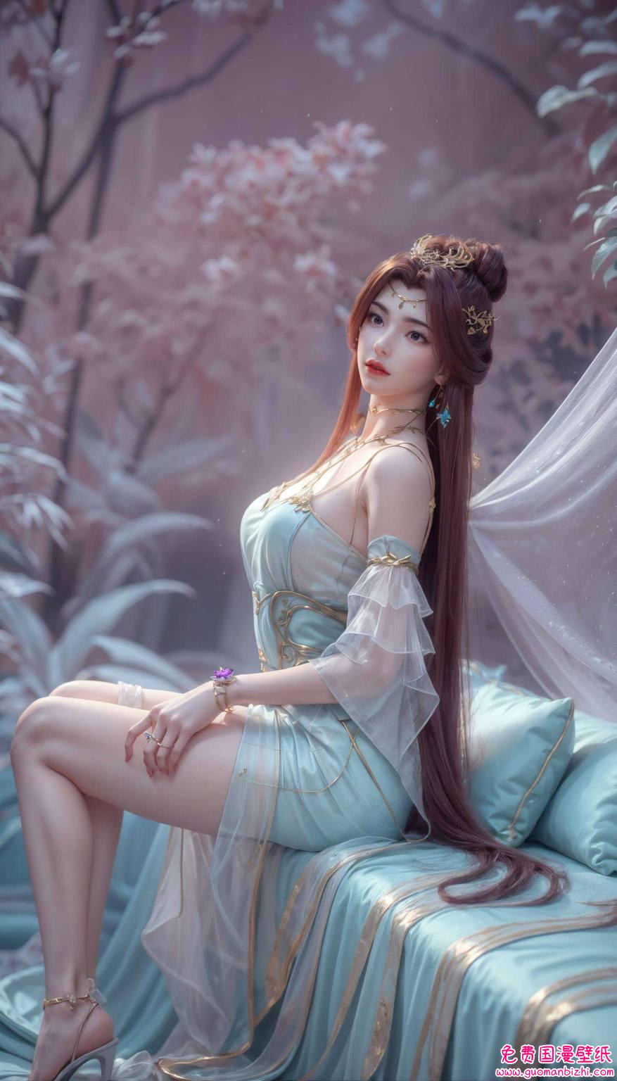 在这绚烂的苹果炫彩壁纸中她的每一次微笑