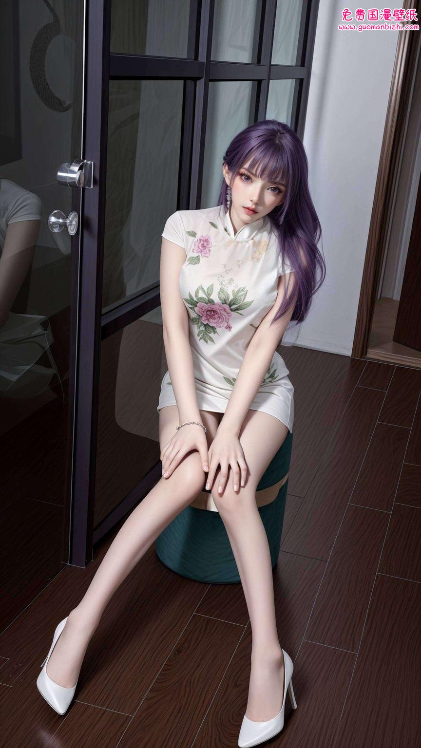 在紫色壁纸的细腻纹理中将动漫与国漫的美感完美融合