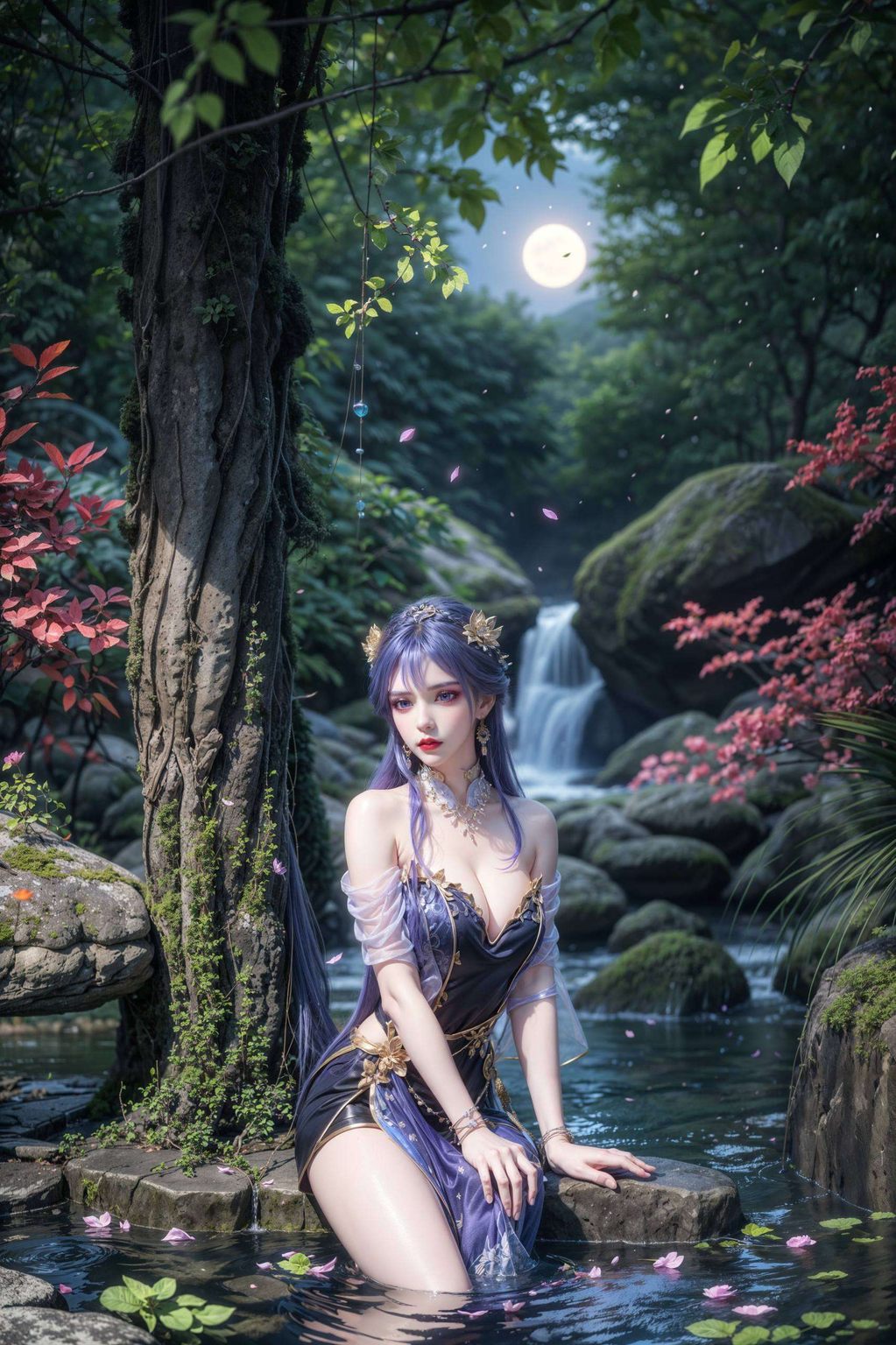 是玄幻故事里的坚韧美女穿梭在炫彩像素的国漫世界