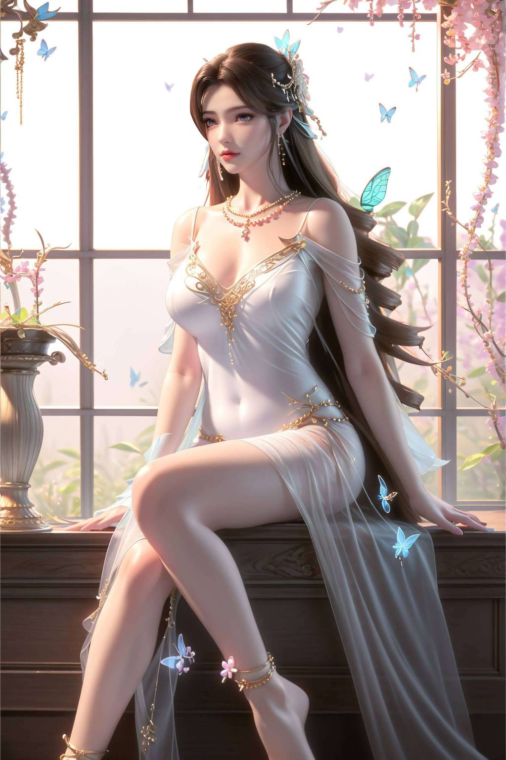 还是个充满玄幻色彩的小机灵鬼哦!她的眼神里总是闪烁着调皮的光芒简直是个小智囊!这样的国漫女神