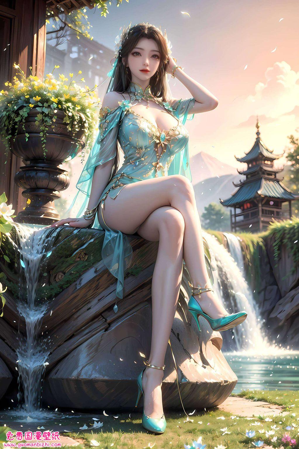 在紫色的梦幻壁纸中宛若从古典画卷中走出