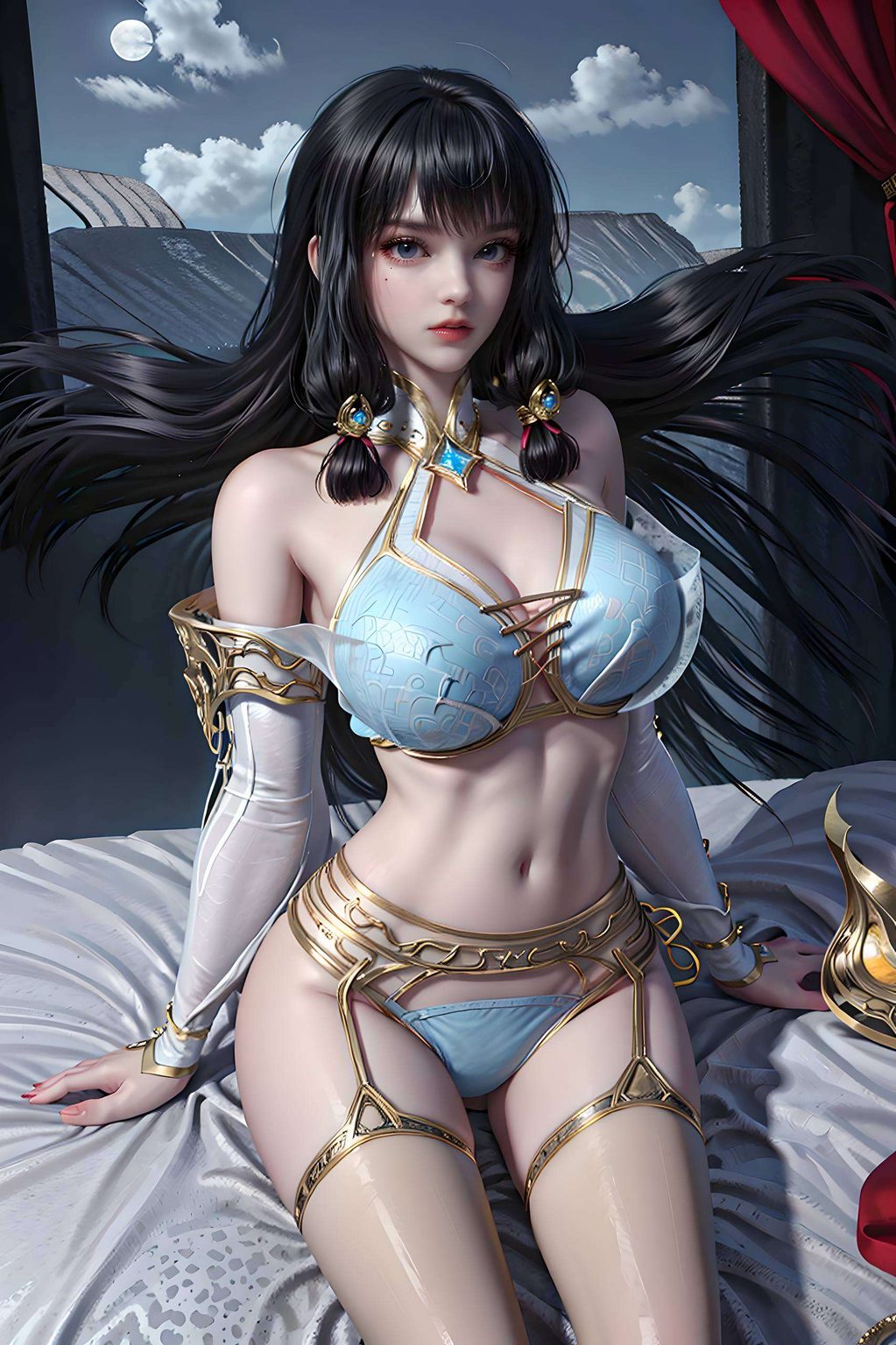 不仅是视觉的盛宴她是那穿梭于云间的神秘国漫女神