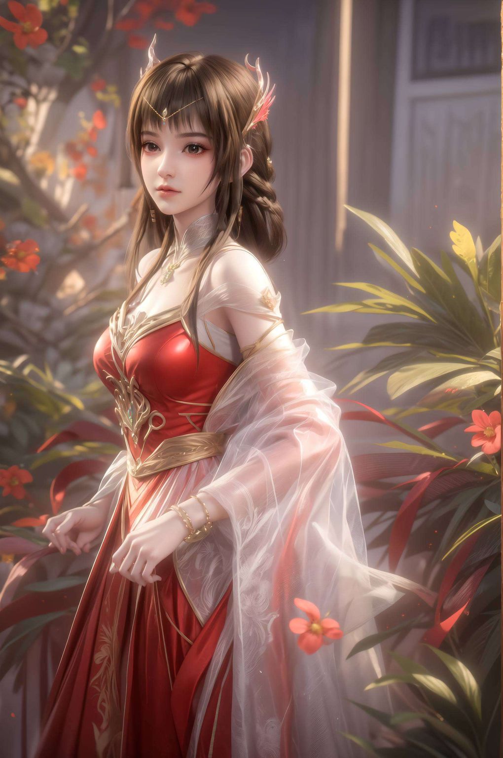 如同梦幻般的玄幻世界中的精灵云落壁纸