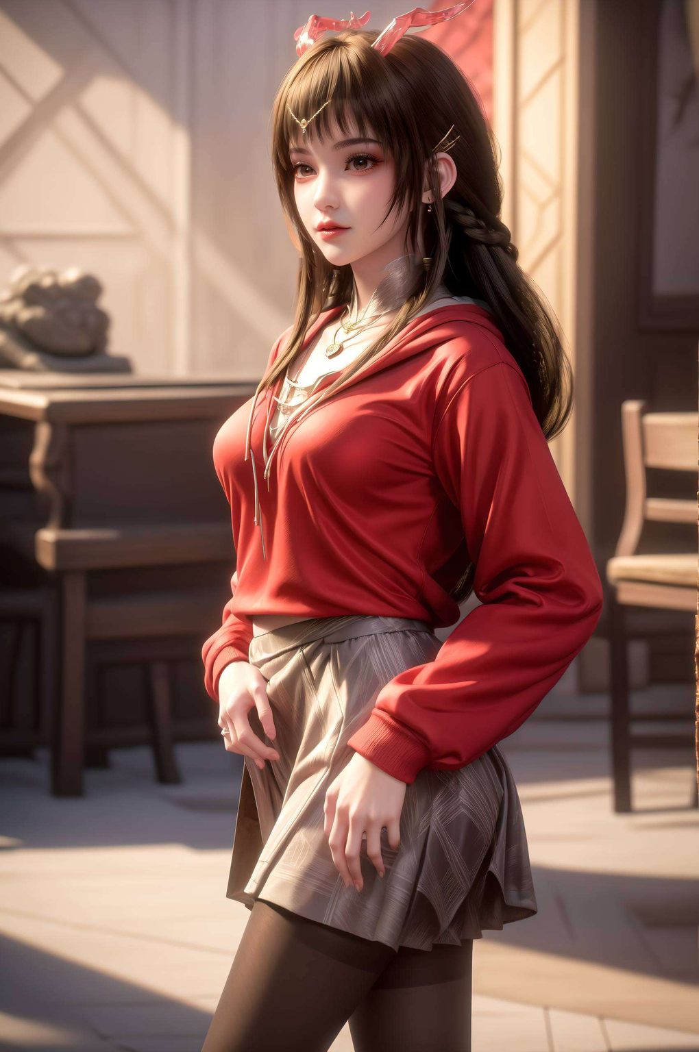 云落考官她身着玄幻服饰