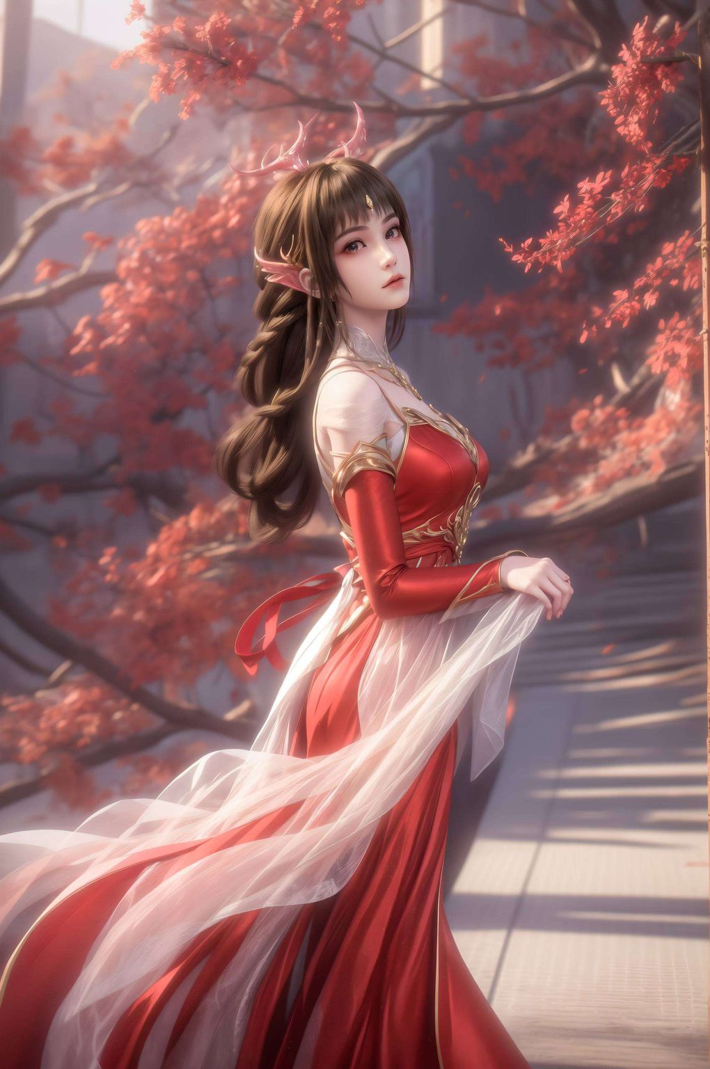 这壁纸放电脑上云落女神