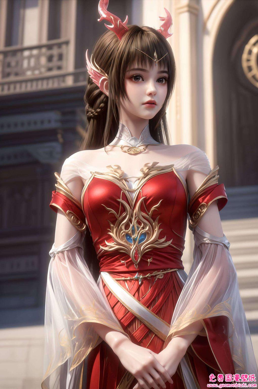 一幅国漫女神云落的电脑壁纸静静绽放着光彩更是国漫精神的象征