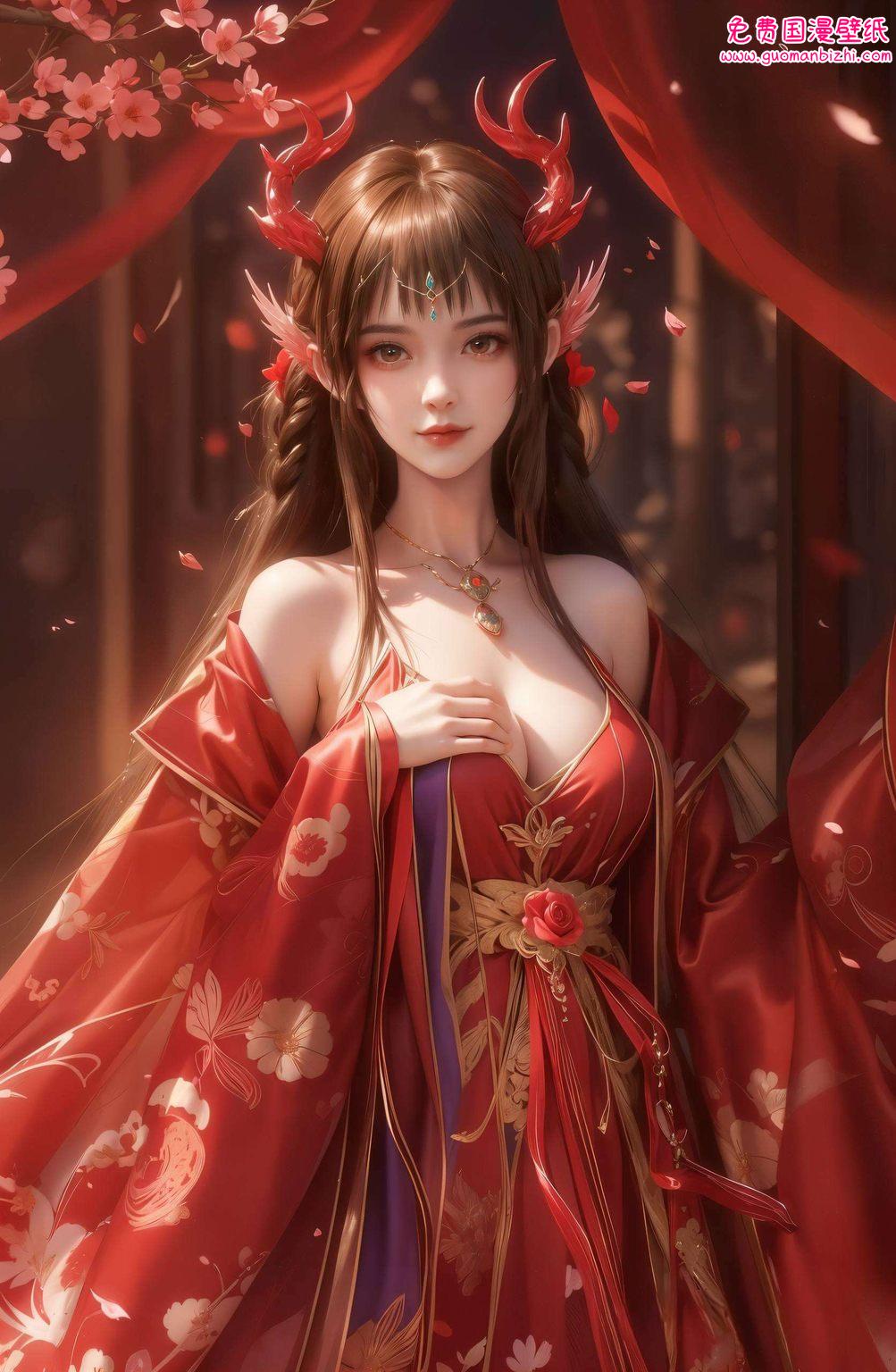 一幅幅国漫壁纸动漫美女们在其中笑靥如花