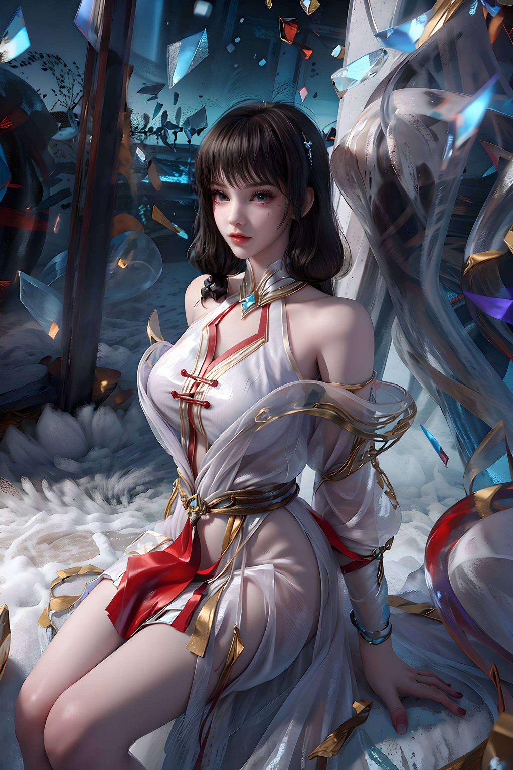 她的身影化作一道彩虹用她的美丽和智慧