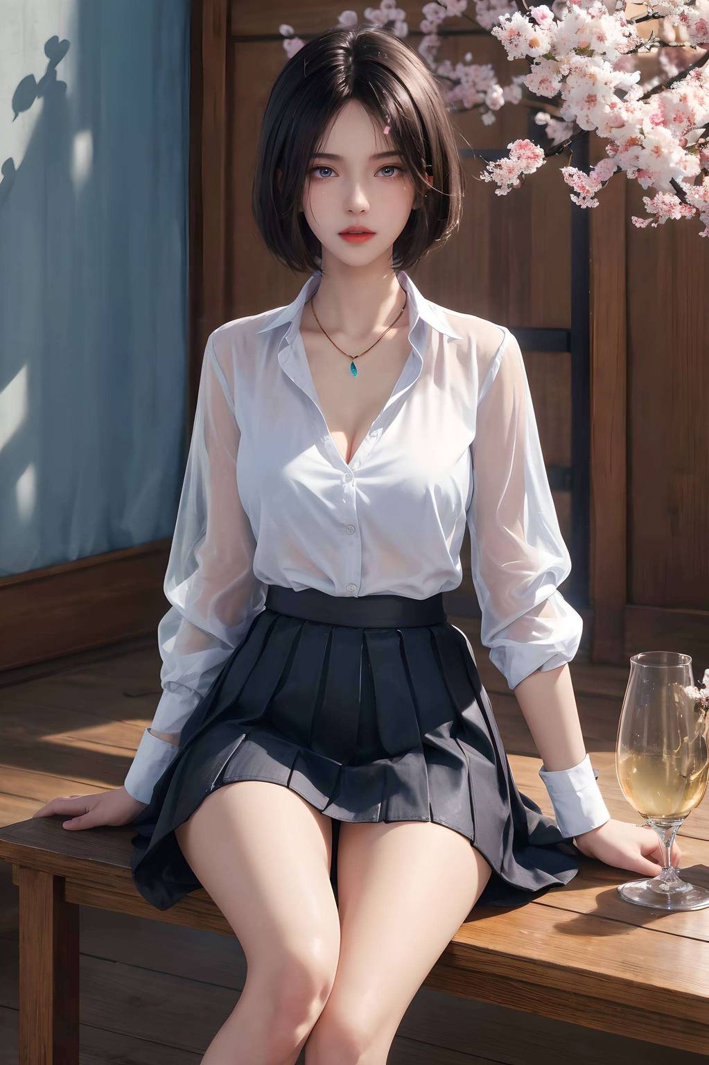 她眼神深邃一跃而成手机壁纸