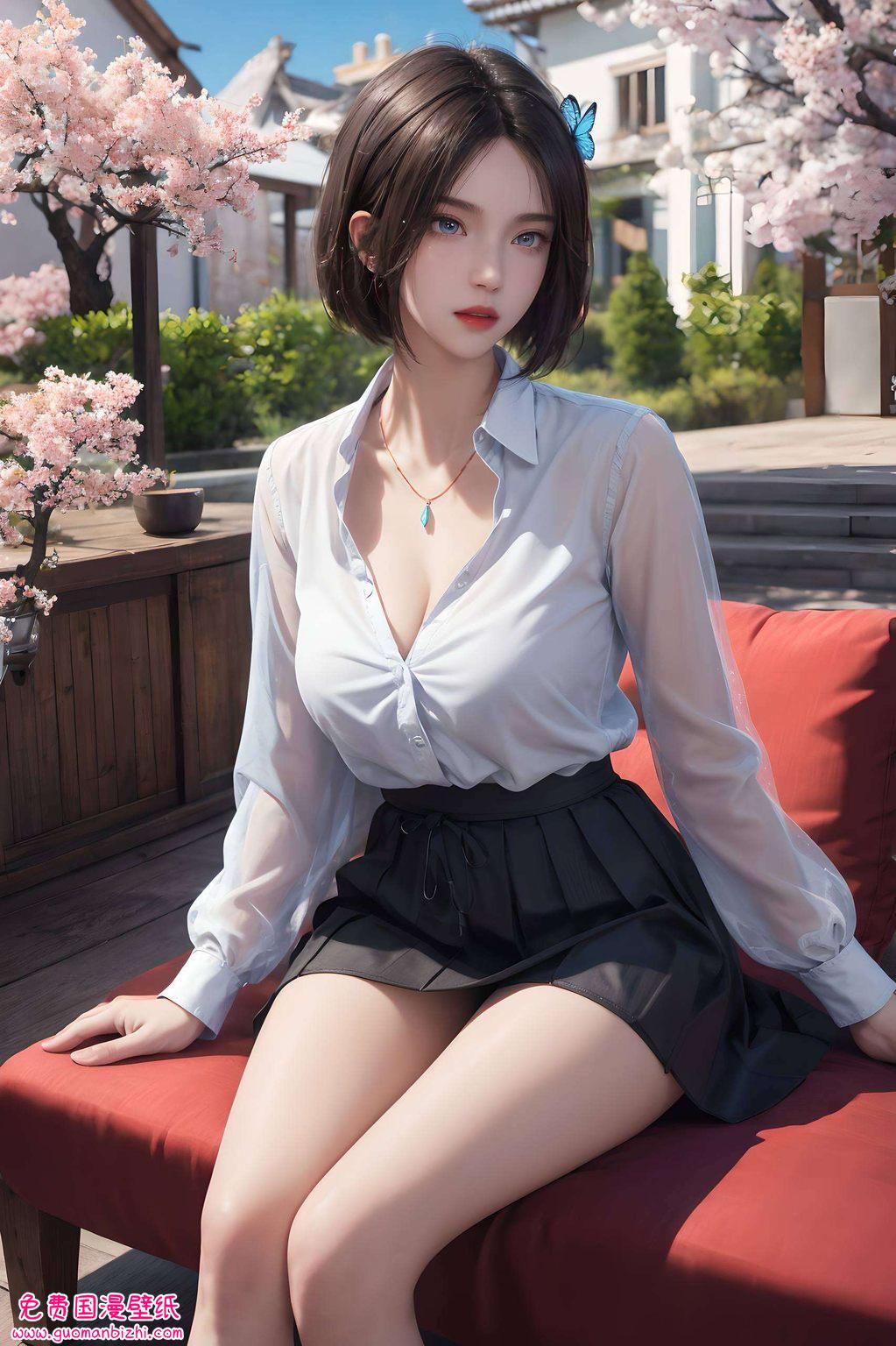 更是无数动漫迷心中的梦幻美女在绚烂的苹果炫彩壁纸中