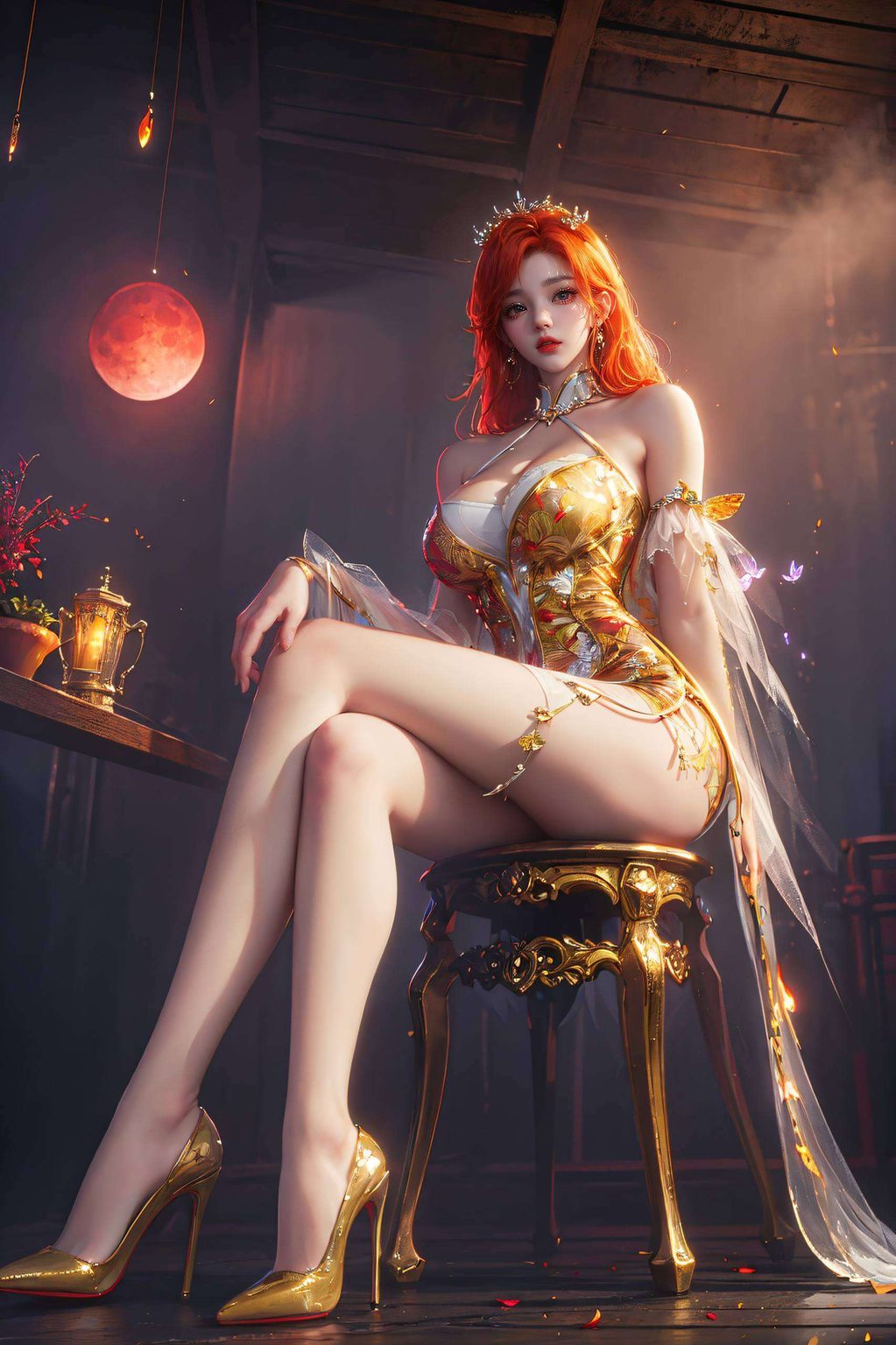 壁纸中的她一颦一笑间