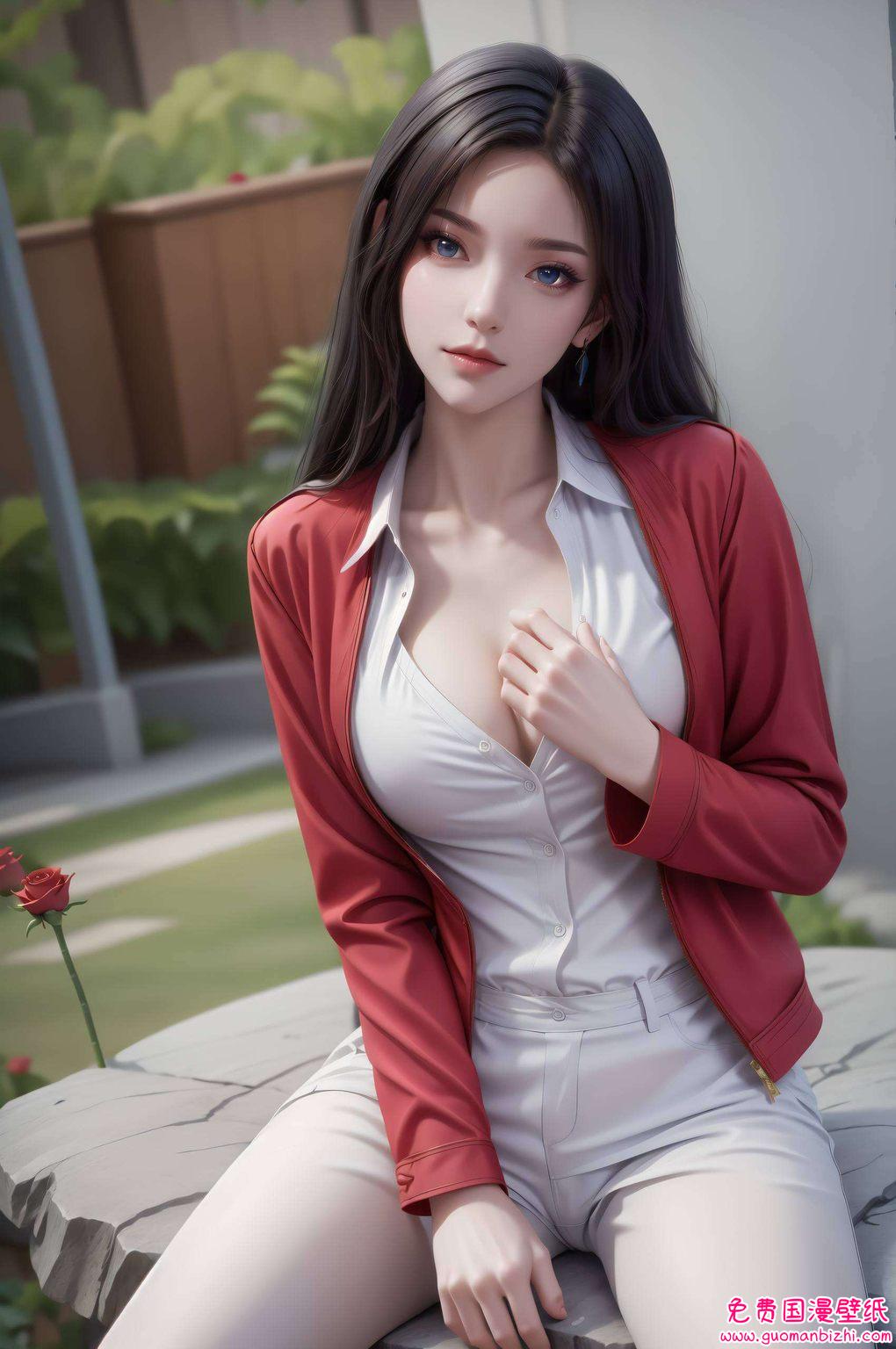 她的眼神深邃如星空动漫美女的倩影