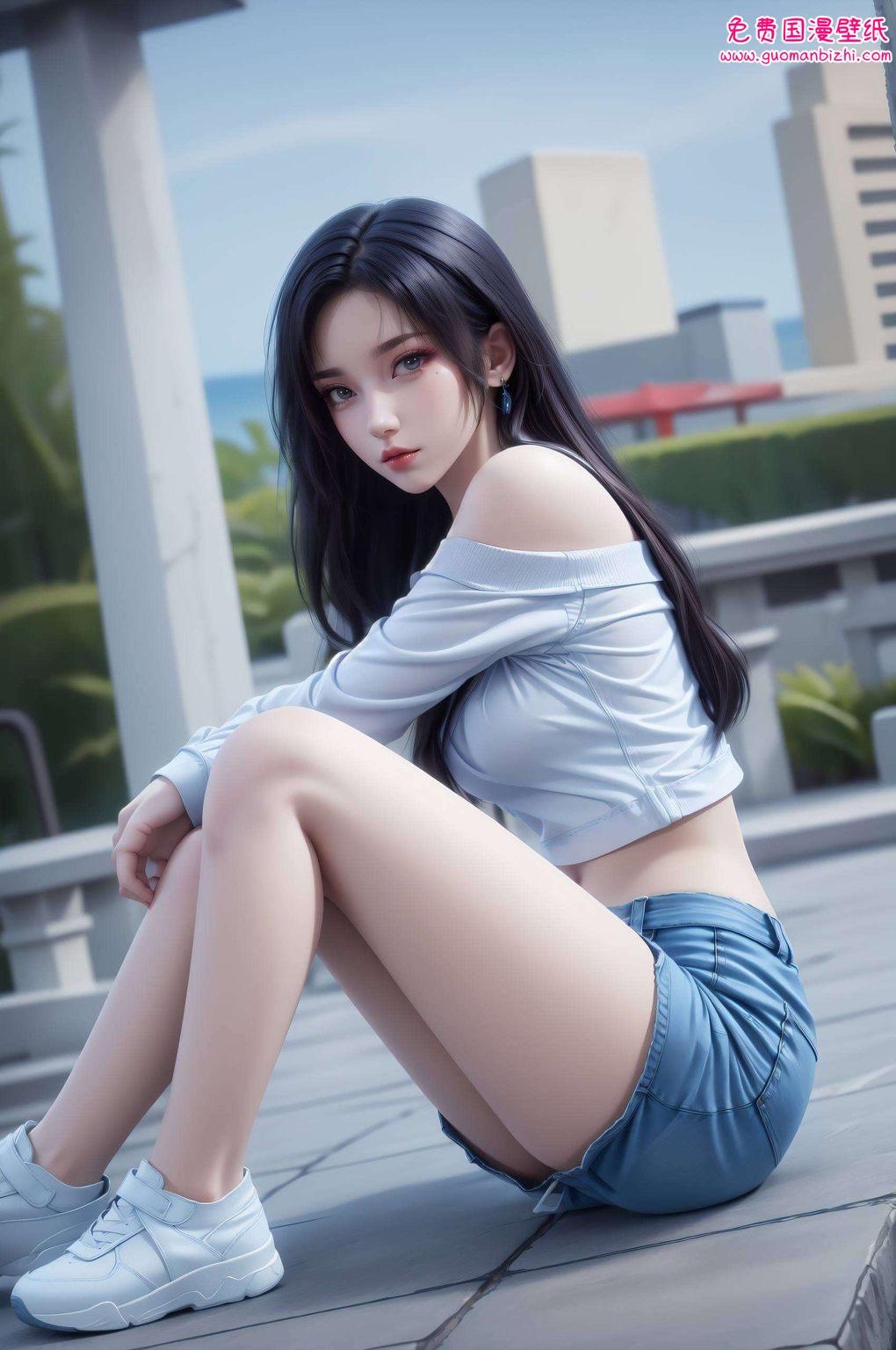 她的3D同人高清壁纸羽翼如墨
