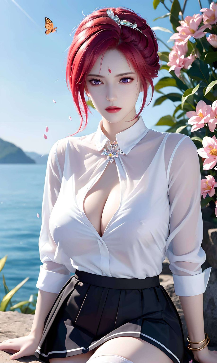 她的身影如同壁纸上的紫色幻想她是国漫美女的代表