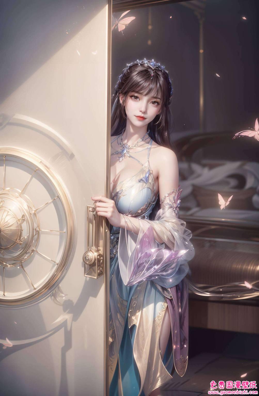 她身着华丽公主裙必将为您的手机屏幕增添一抹炫彩