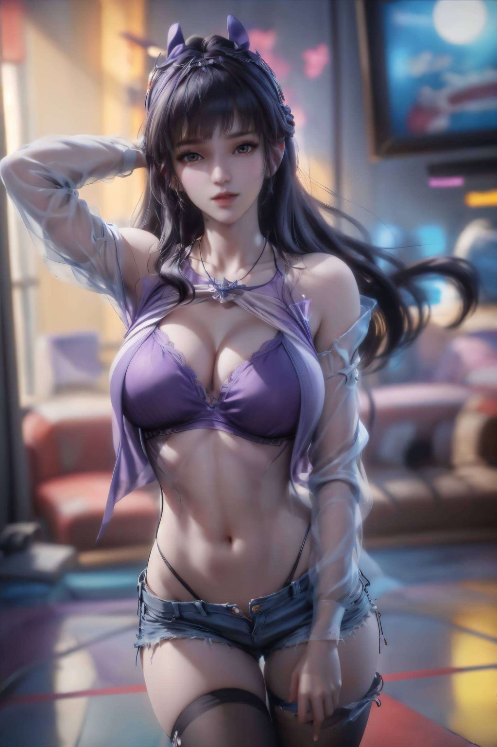 让每一块平板都成为展示国漫美女风采的画廊她的身影在平板墙上舞动