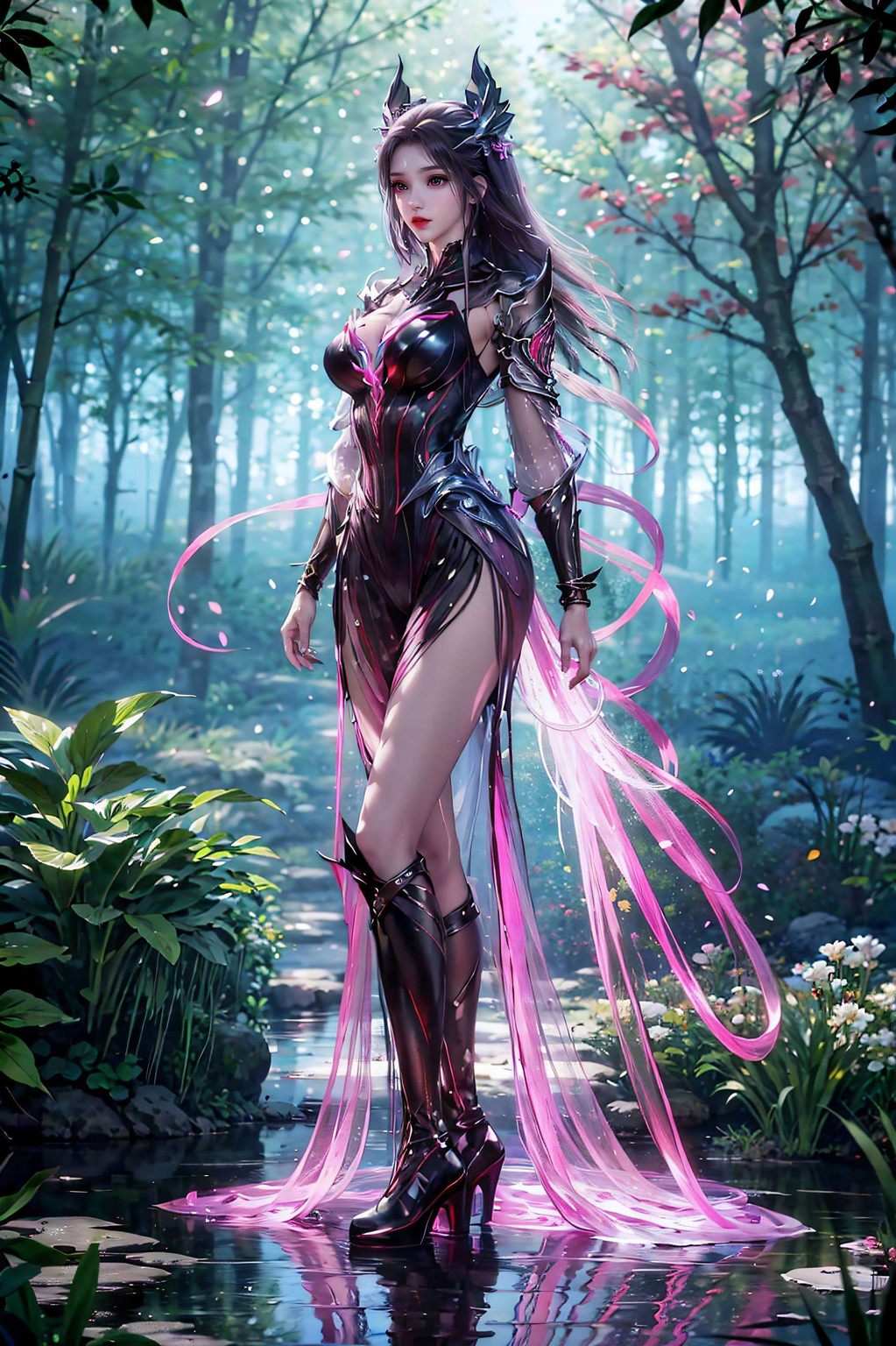 朱竹清翩翩起舞在国漫壁纸间流转