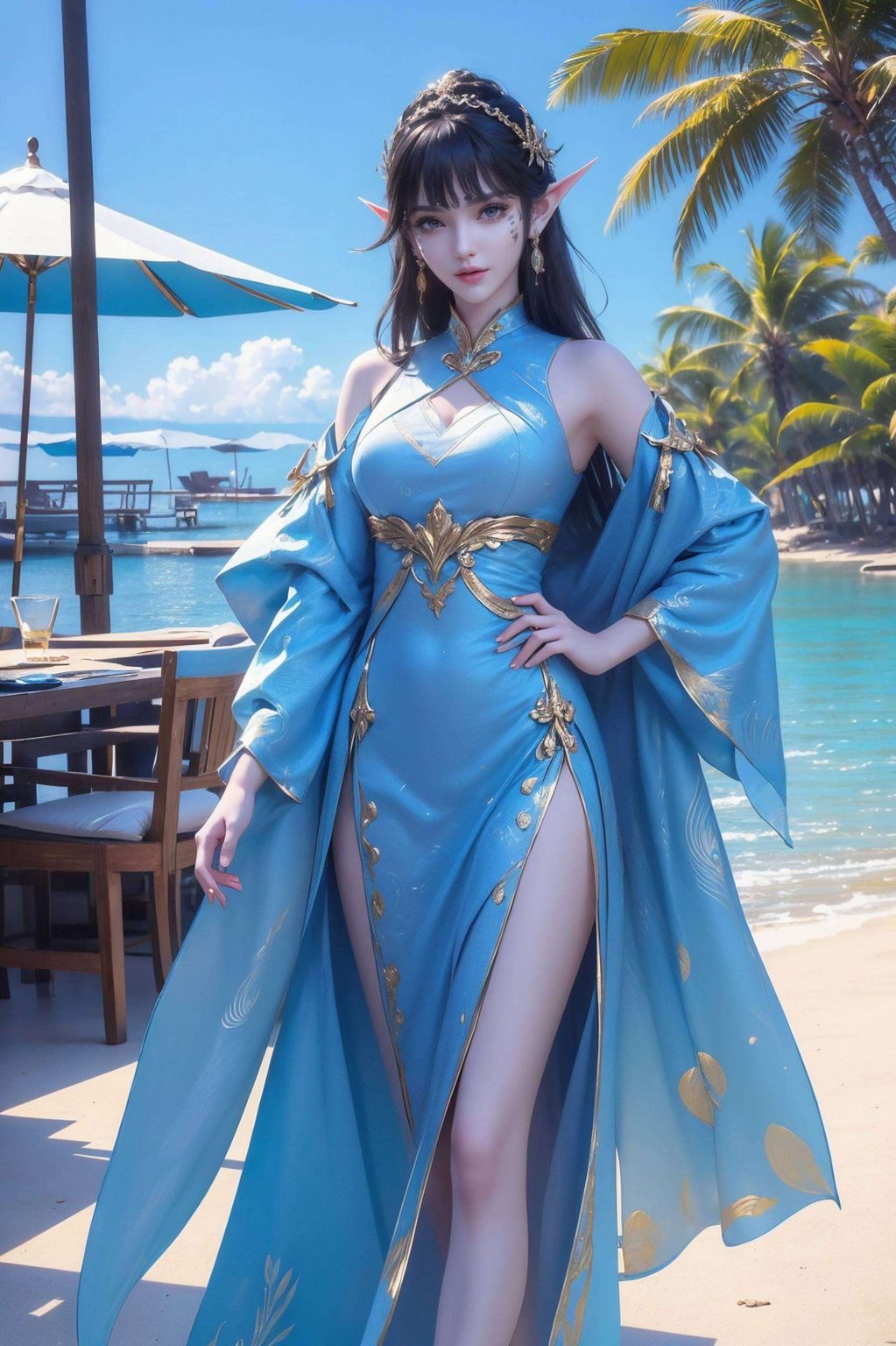 她的身影捕捉了她翱翔天际的英姿