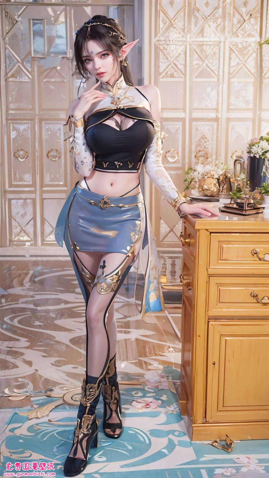 在绚丽的光影交织中以她的灵动与神秘
