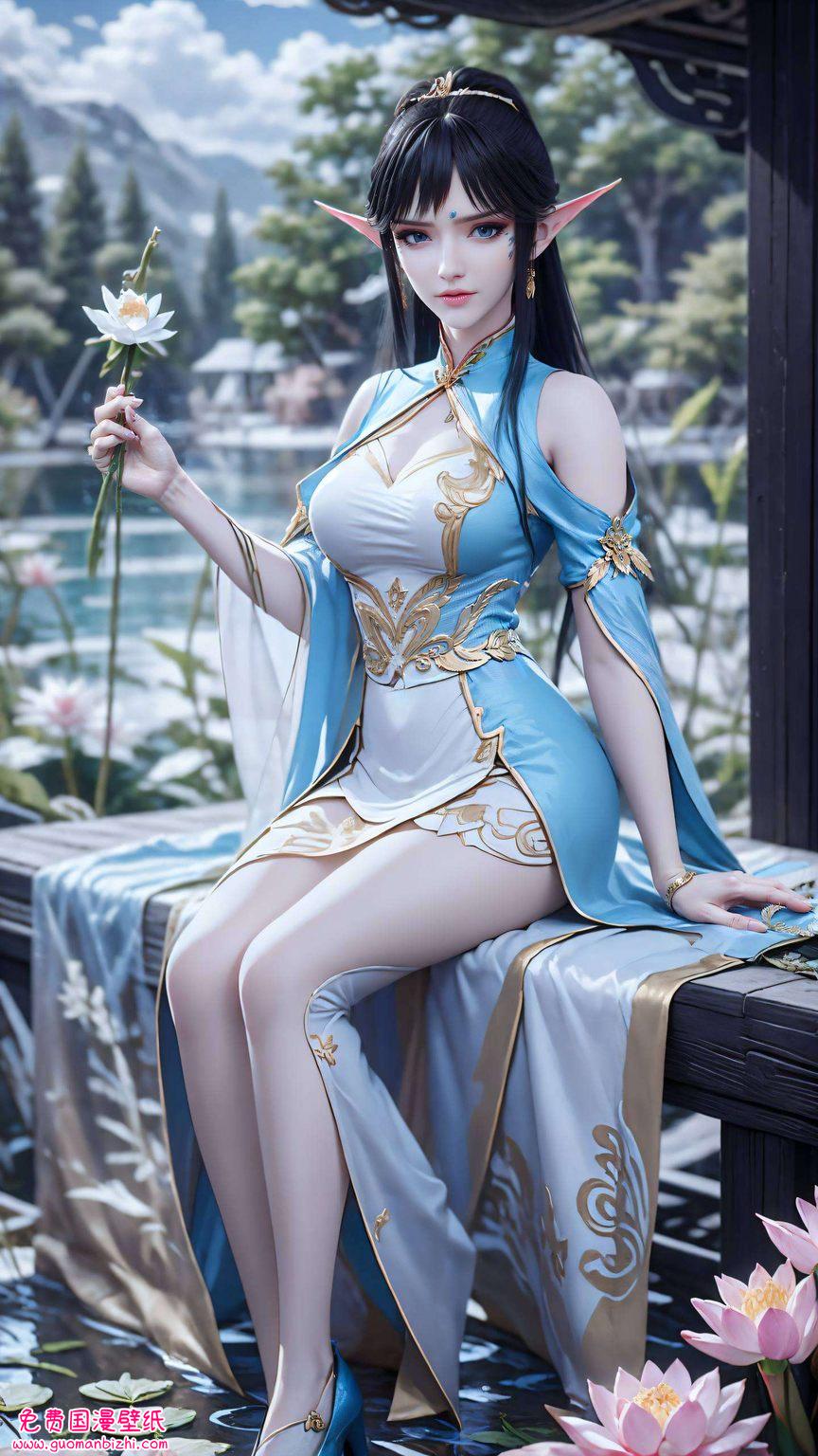 翩翩如仙在这炫彩壁纸的完美像素中