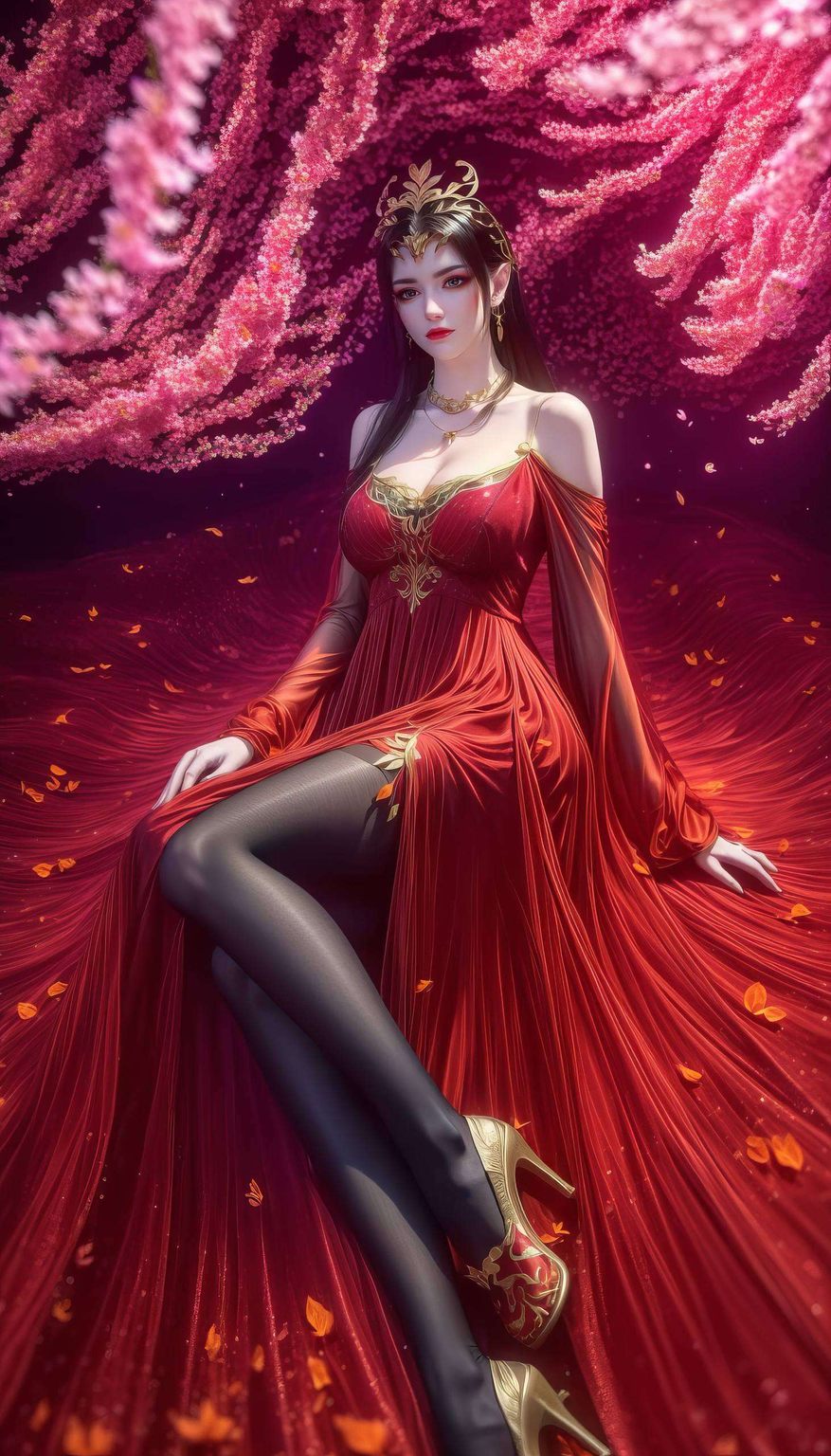 我为大家精选了一组AIGC免费壁纸合集彩鳞舞动的神秘蛇女