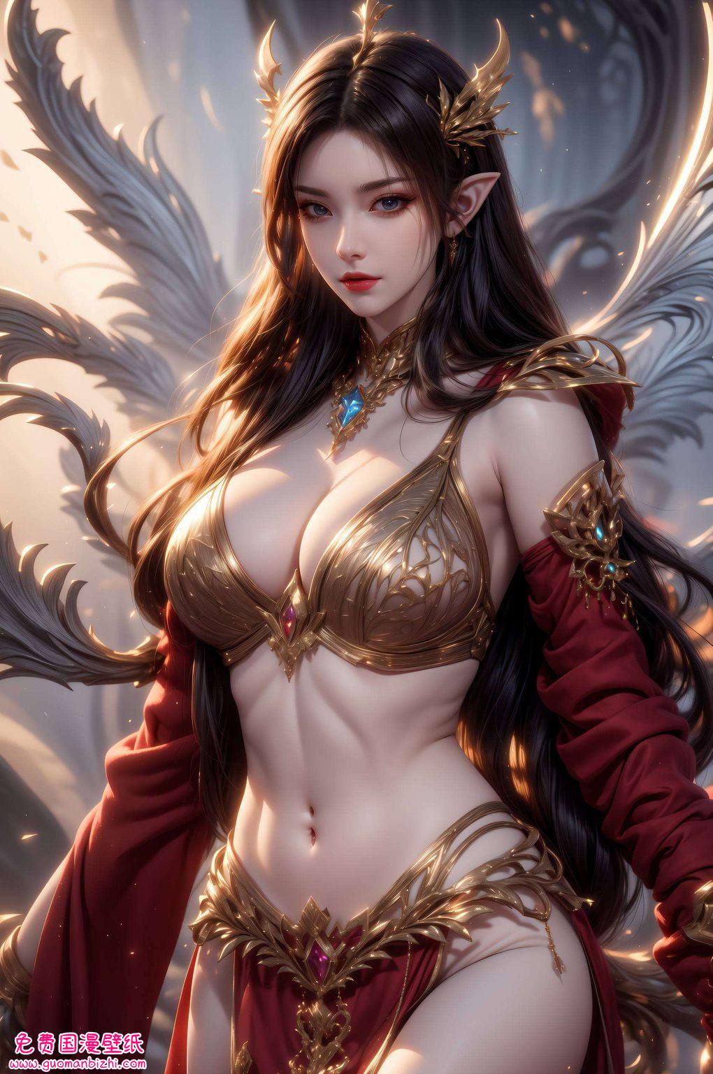 动漫美女的灵动魅力这款壁纸将彩鳞与蛇女的元素巧妙融合