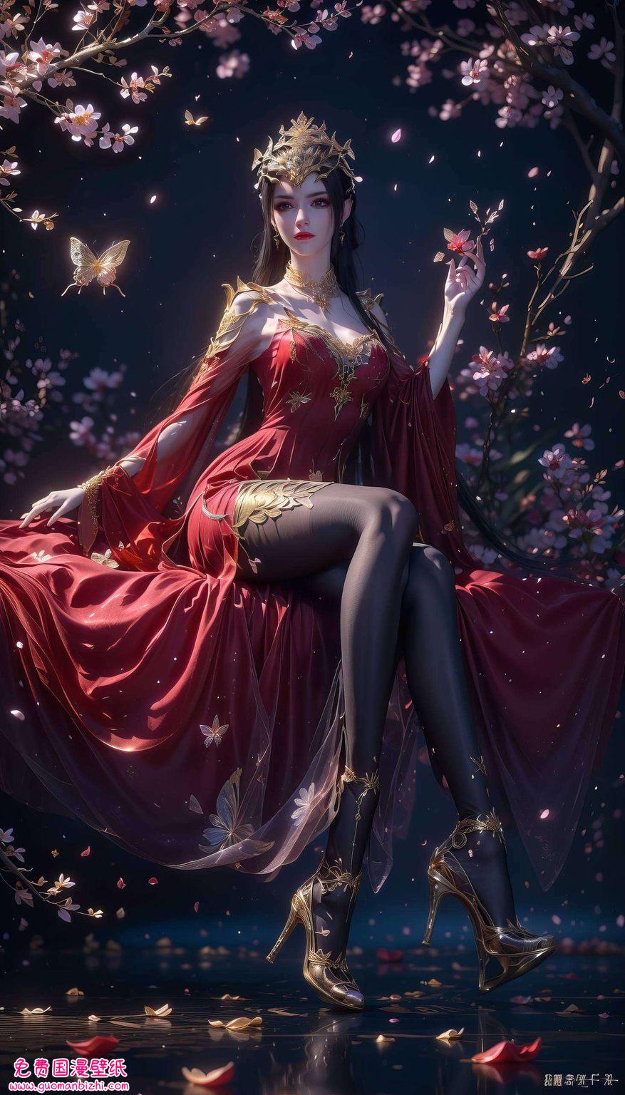 高清壁纸在手穿上西装的她