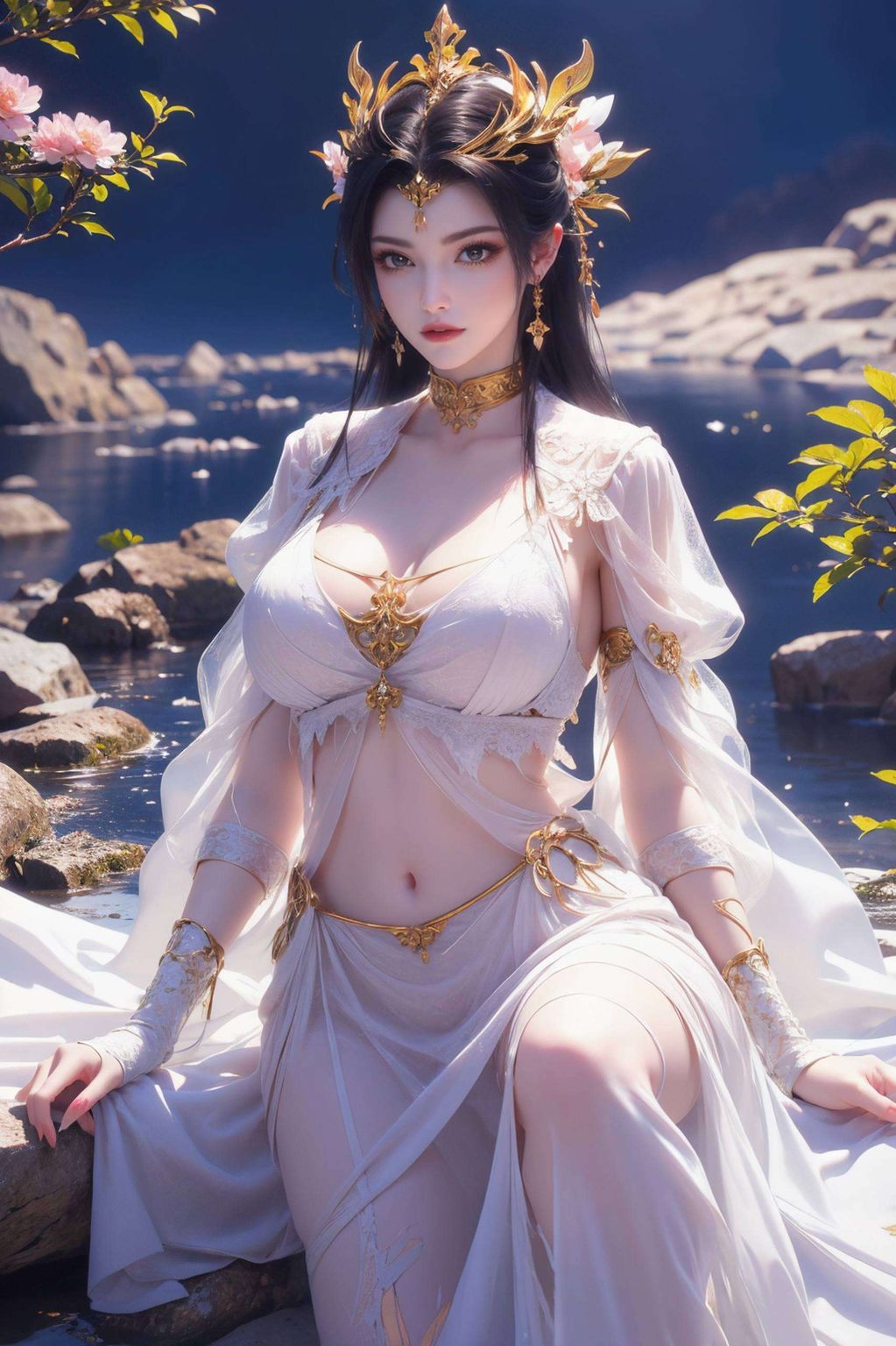 那些蛇女般的优雅与力量她的身姿在彩鳞壁纸间舞动