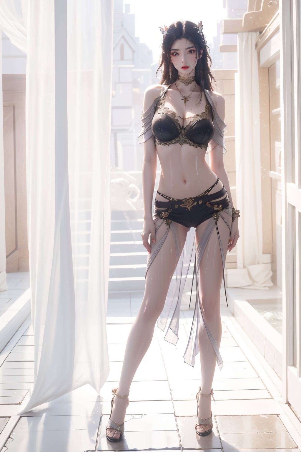 1920x1080分辨率哦！这位蛇女王美杜莎快来看看这位国漫女神的七彩吞天蟒风采吧！保证让你的手机瞬间变身玄幻界的美丽秘境！