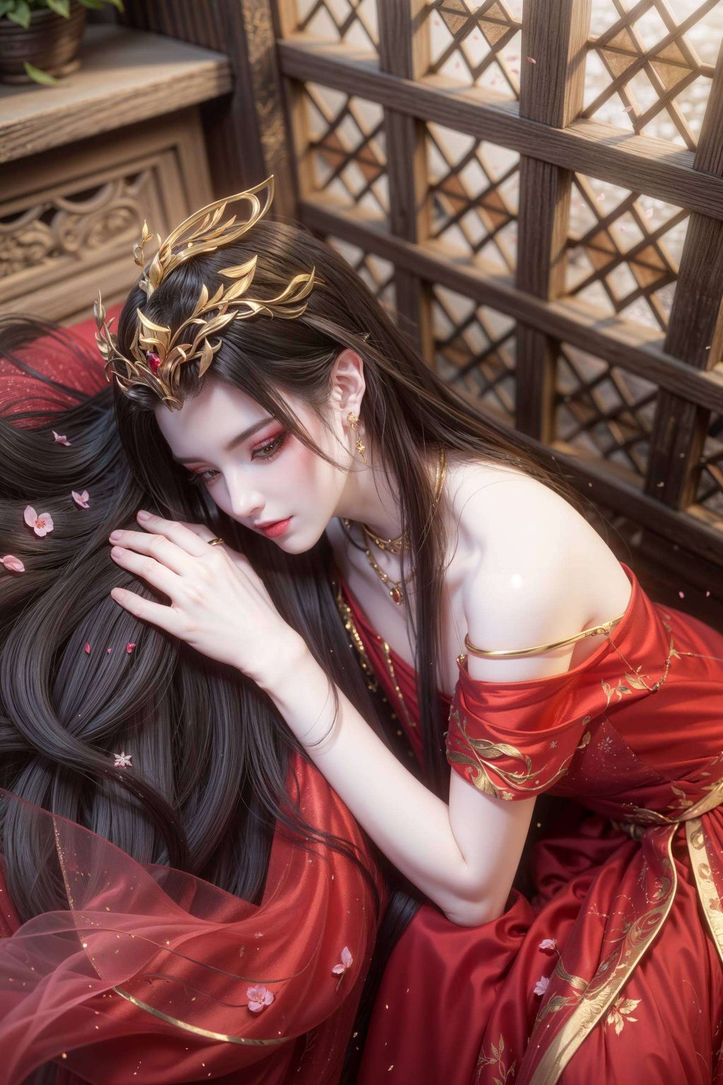 她的眼神深邃神秘彩鳞熠熠生辉