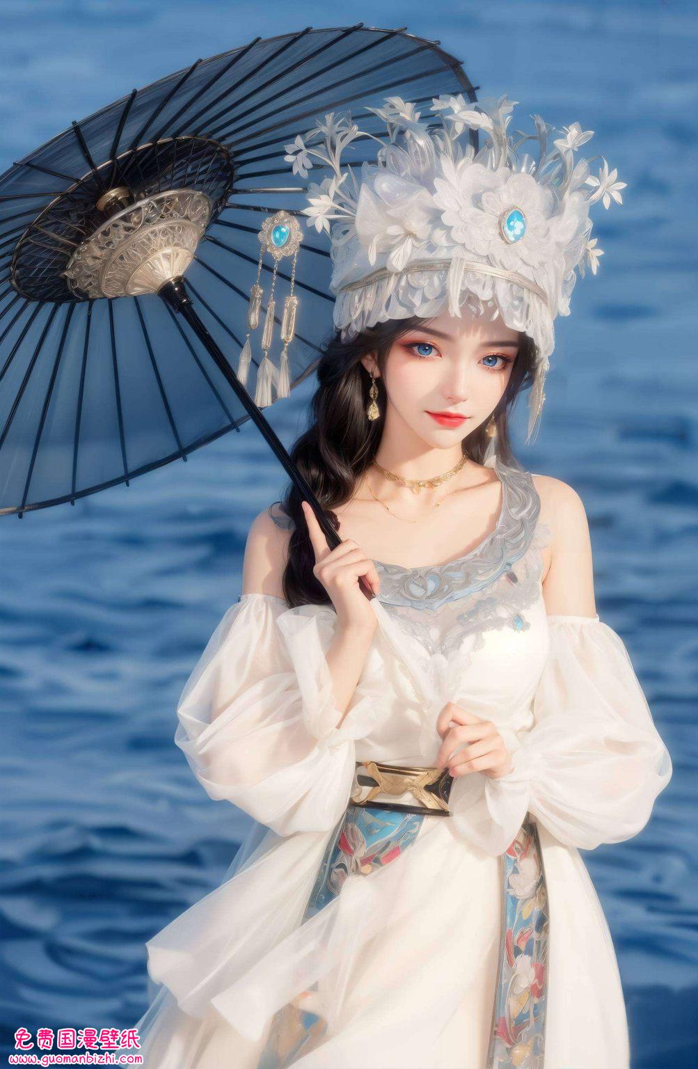 彩鳞在她的周身流转她的壁纸