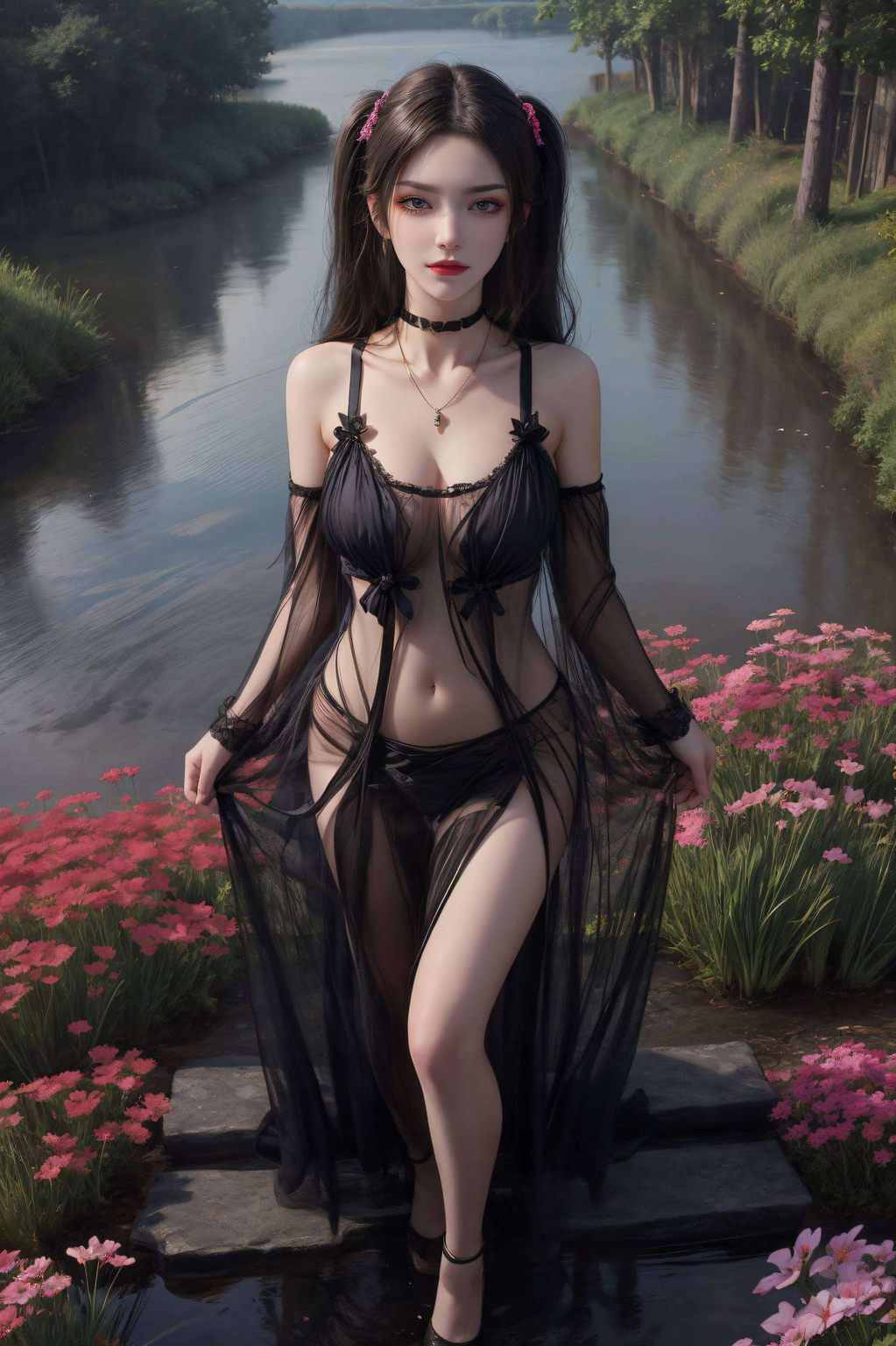 她的眼神深邃如夜当2K的高清画质捕捉到她的每一个细节