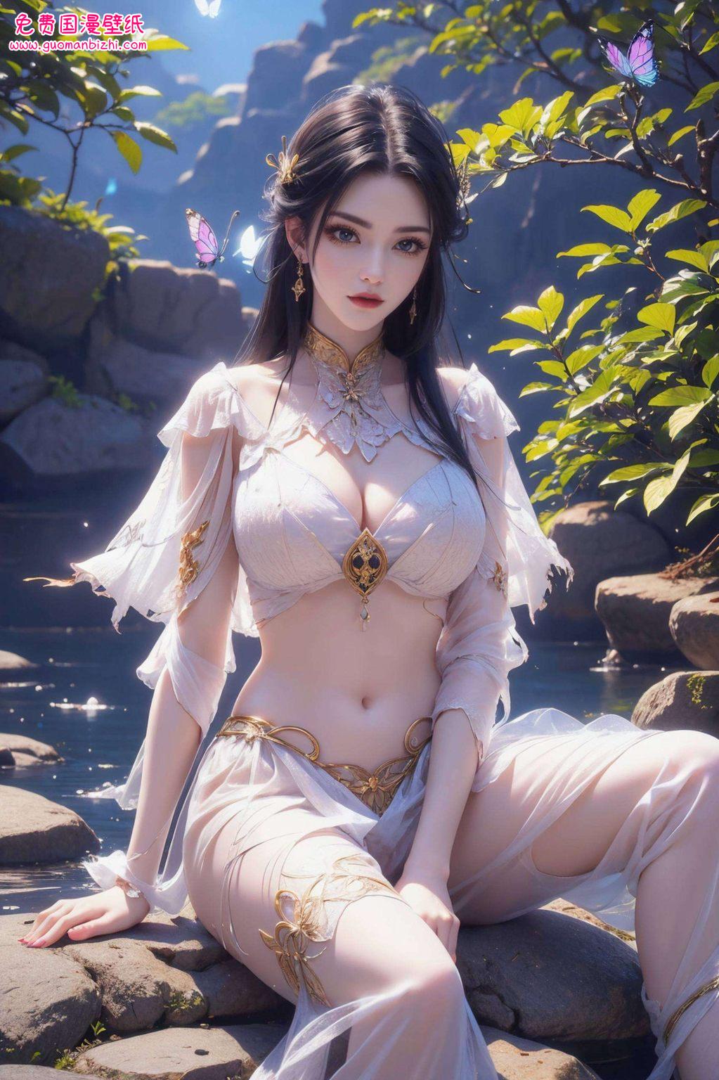 她的眼神深邃如夜穿梭在国漫的绚丽世界