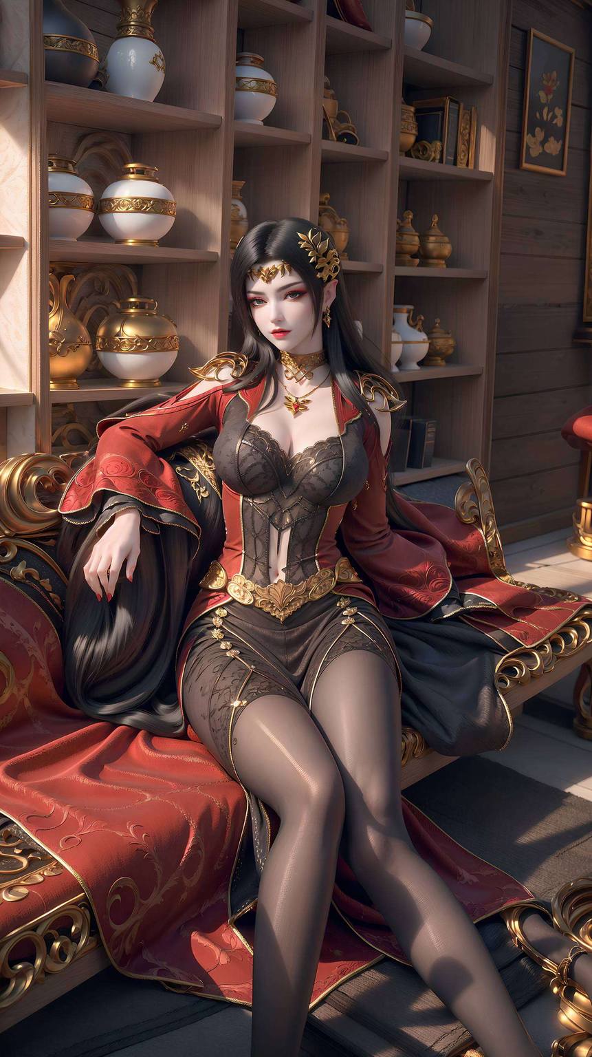 动漫美女的魅力在绚丽的光影交织中