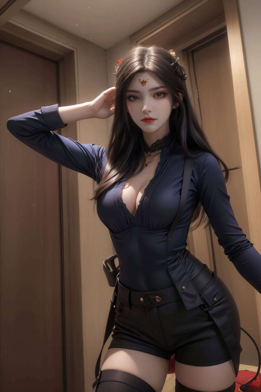 她身披彩鳞如同七彩吞天蟒般耀眼