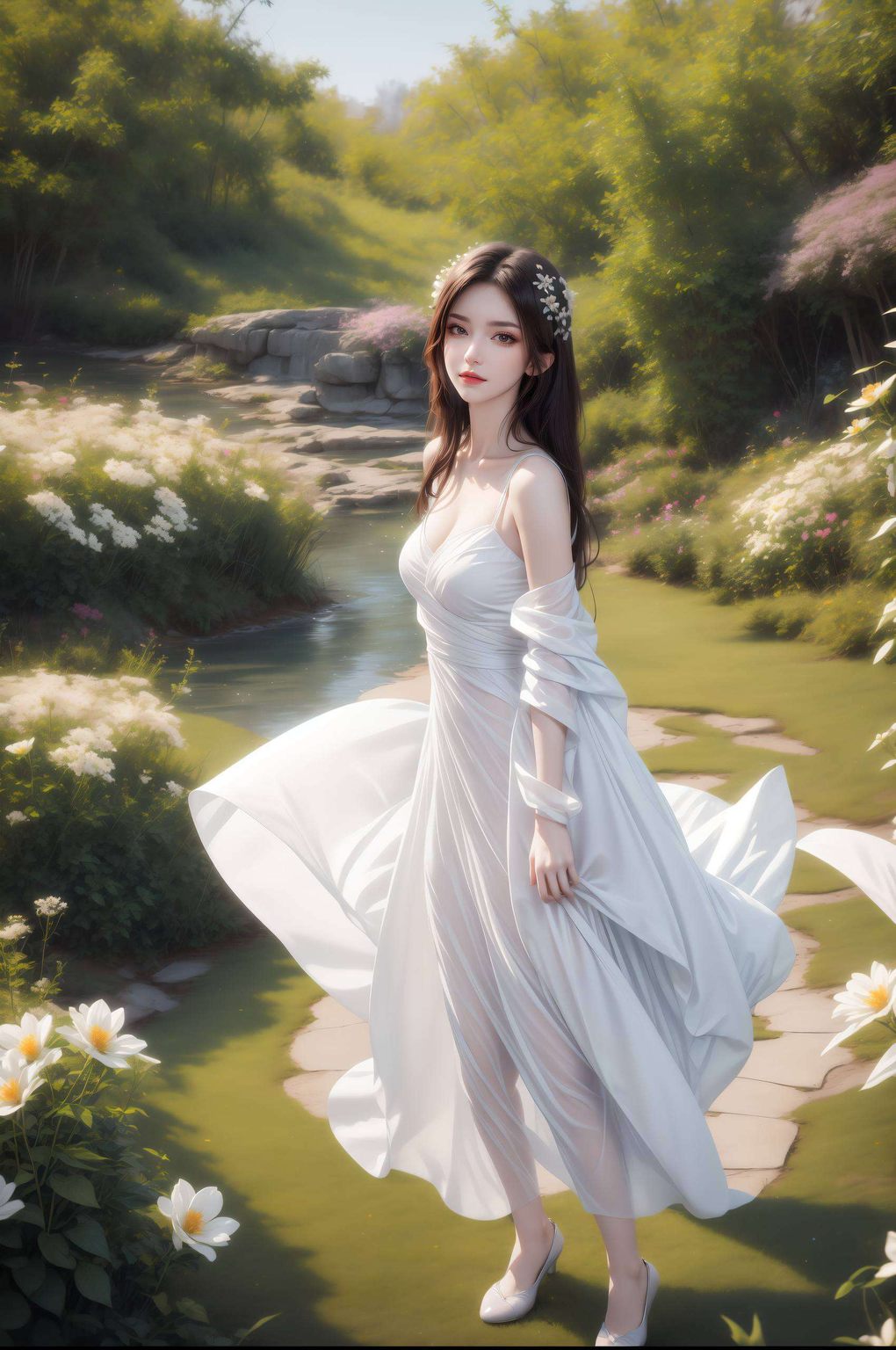 她的眼神如同深邃的星空让人沉醉于那彩鳞般的梦幻壁纸之中