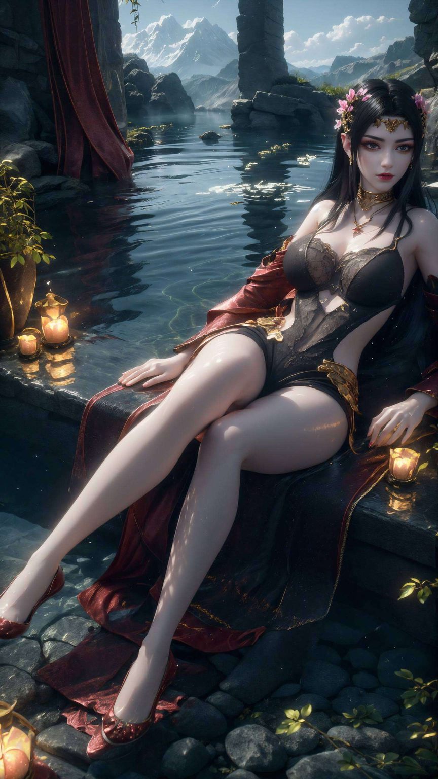 映衬着蛇女的妖娆；一瞥惊鸿彩鳞萦绕