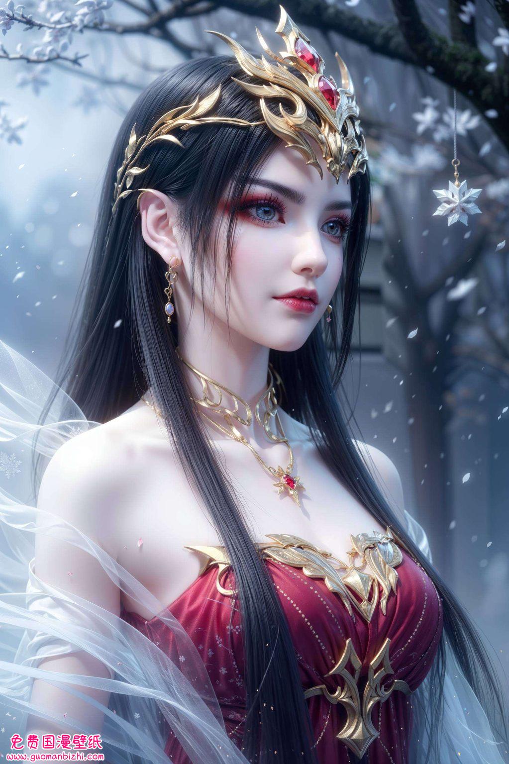 那个冰冷却又充满神秘色彩的蛇女在这炫彩壁纸的世界里